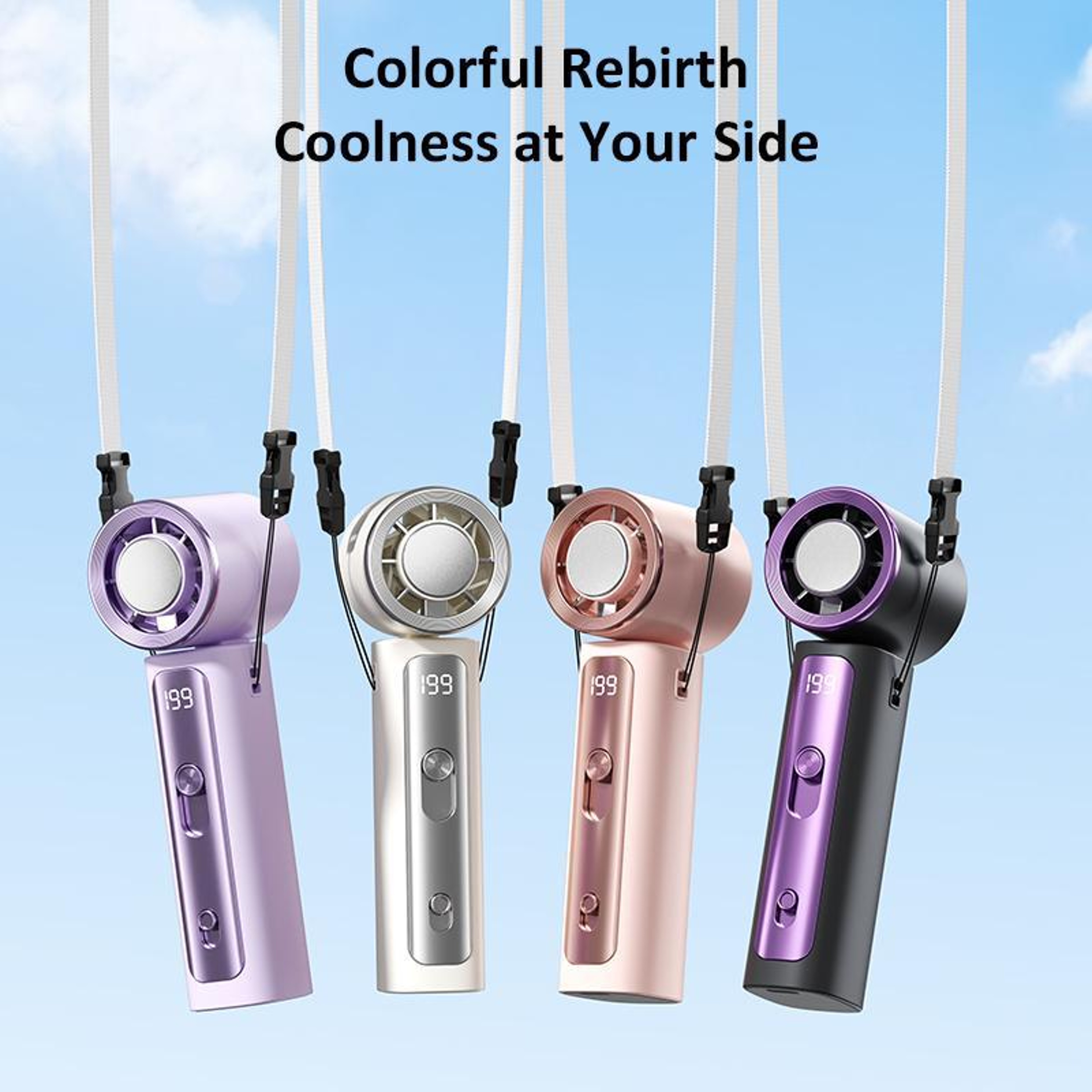 Portable Cooling Fan Mini Handheld Fan Rechargeable Personal Cooling Device With Digital Display 10