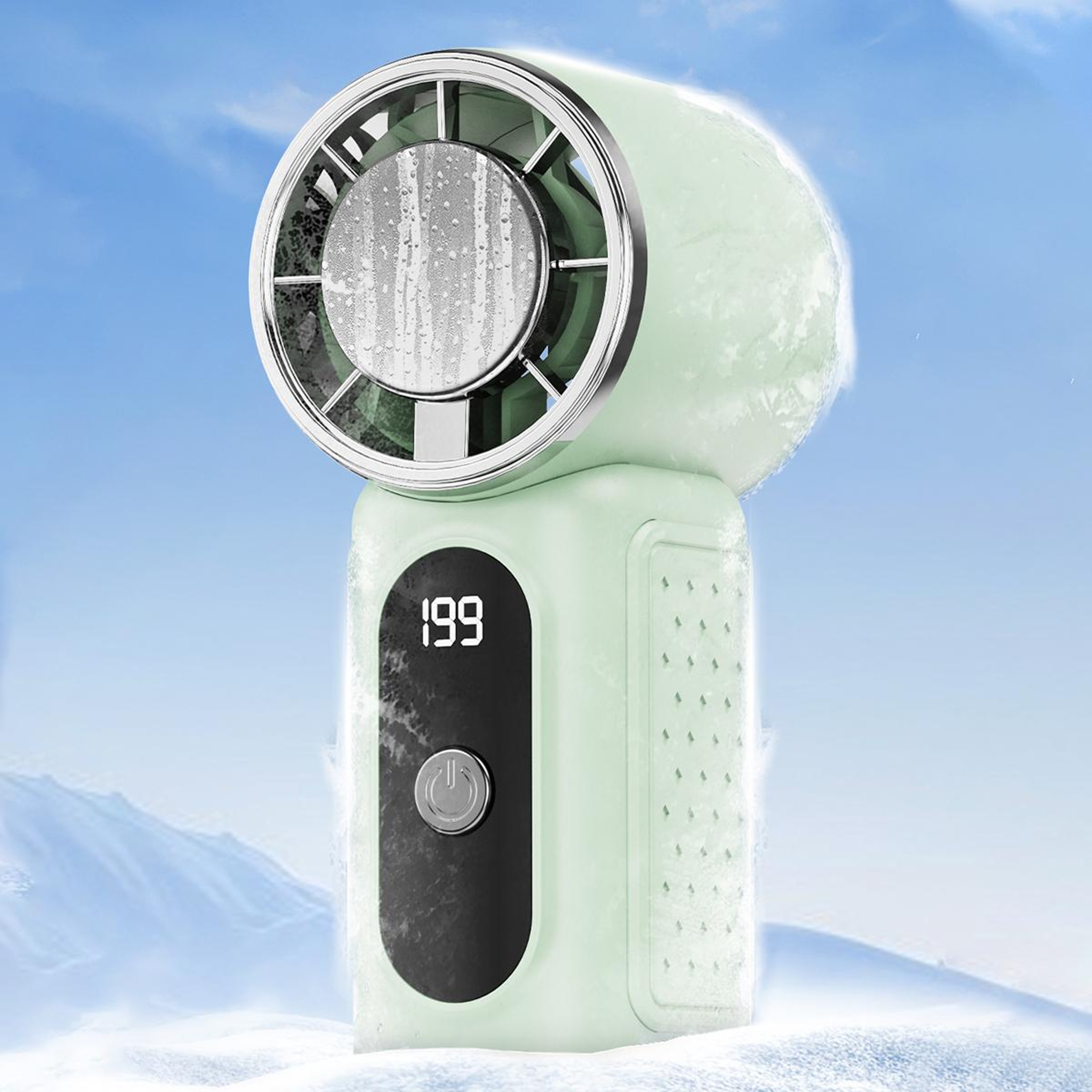 Turbo IceFlow Portable Cooling Fan Rechargeable Mini Handheld Fan With Speeds 0
