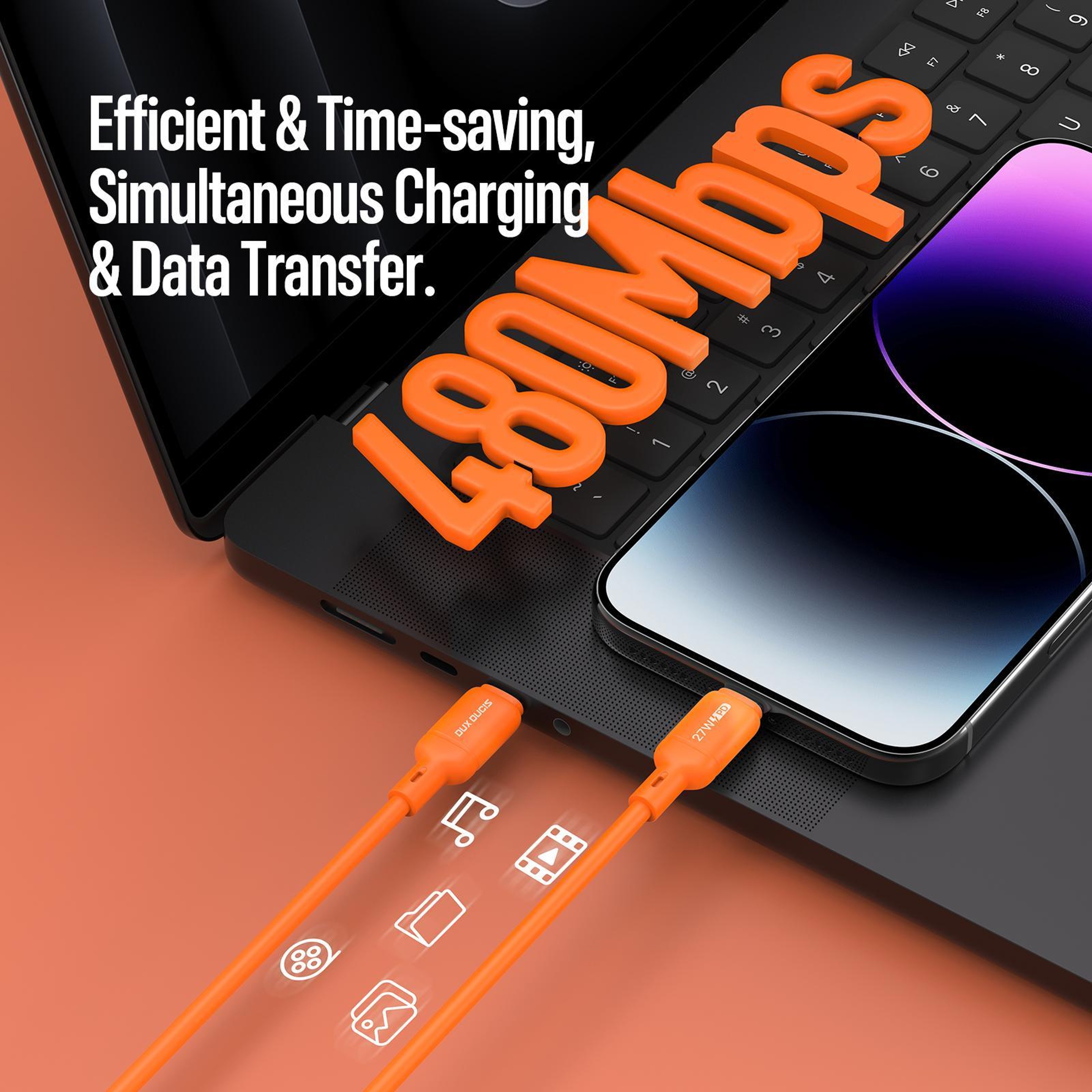 27W USB C To Lightning Cable Fast Charge Silicone Durable Cord 11
