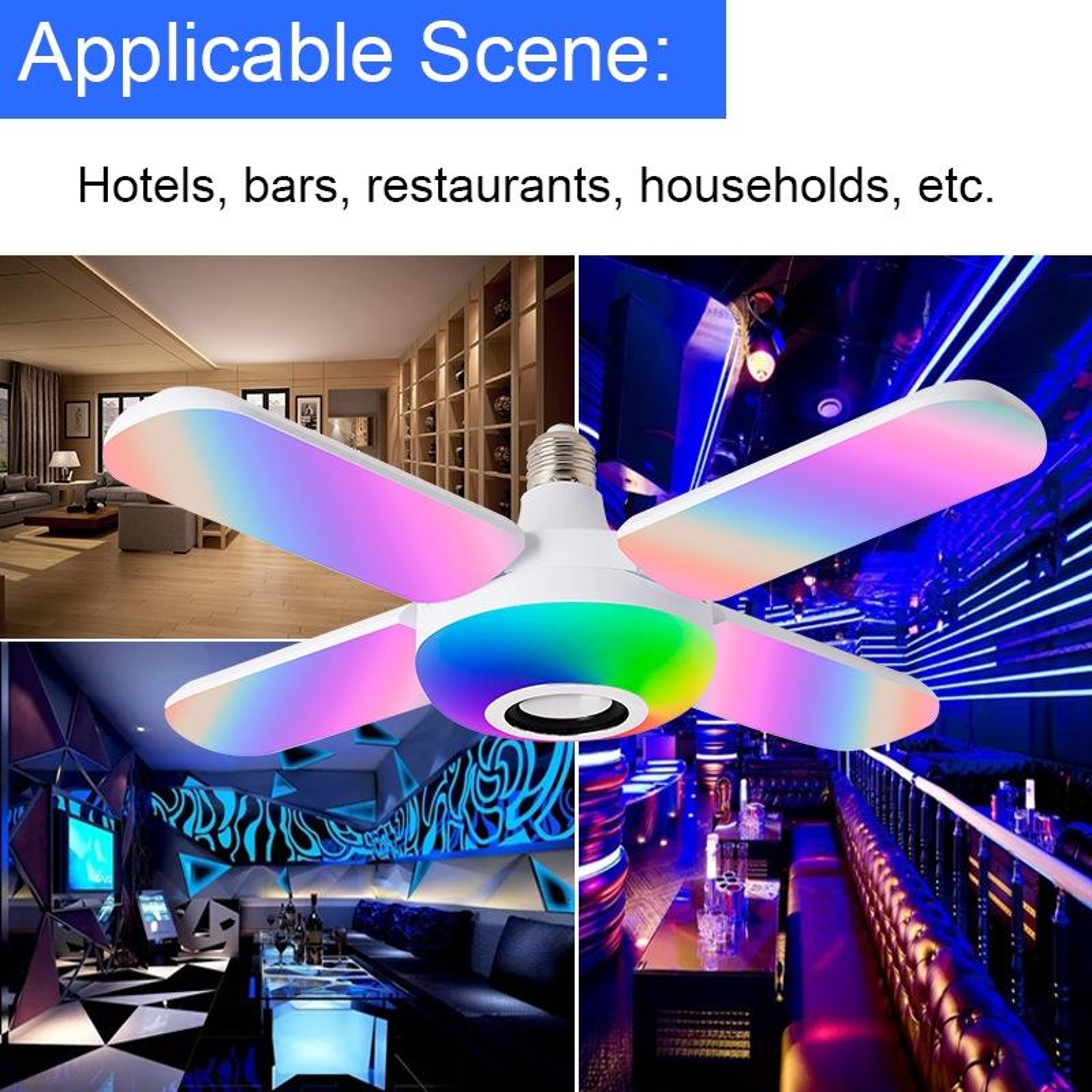 Bluetooth RGB Music Light Bulb with Remote Speaker Color Changing LED – view 5