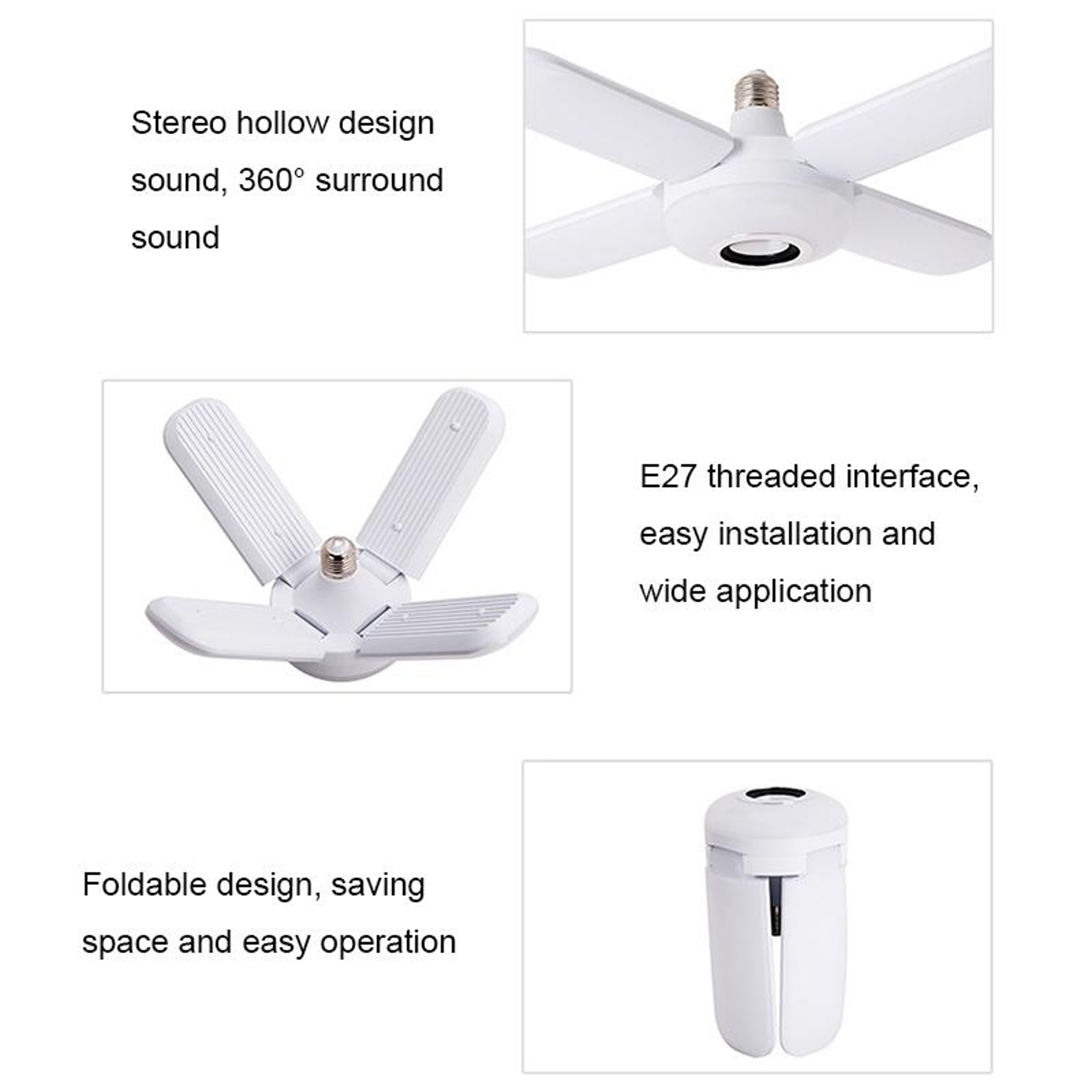 Bluetooth RGB Music Light Bulb with Remote Speaker Color Changing LED – view 6