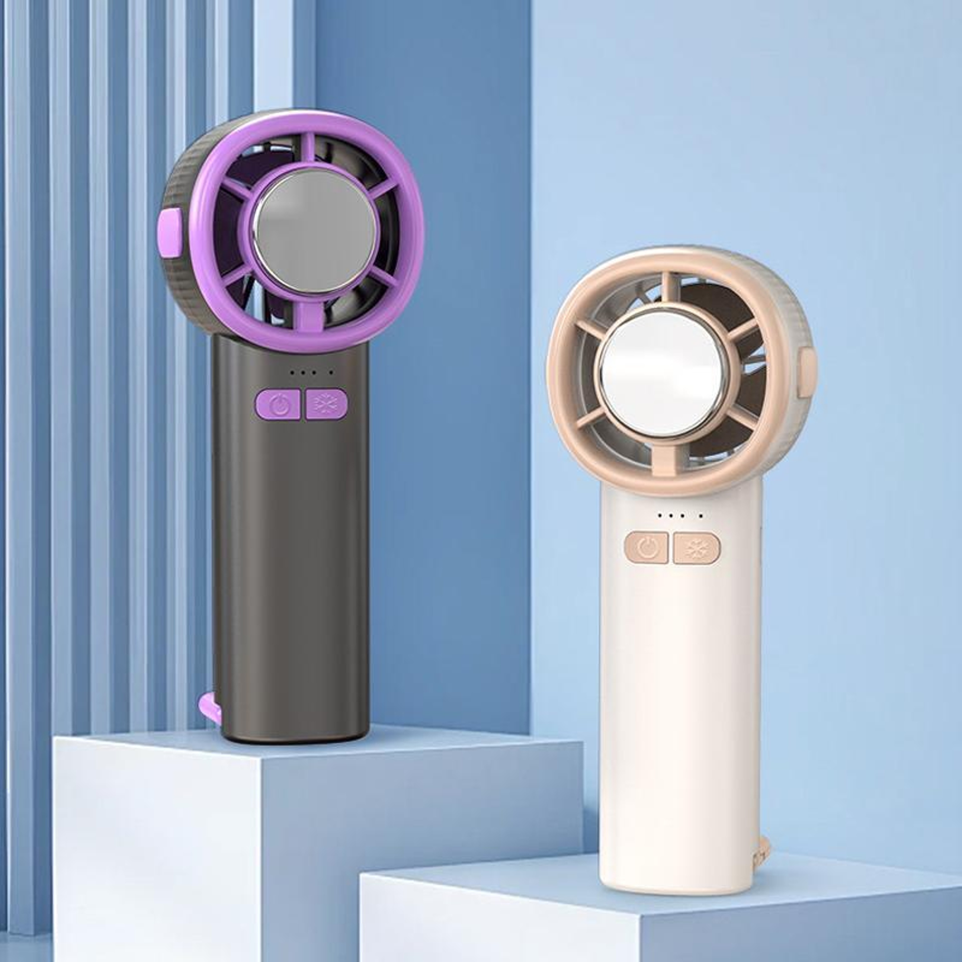 Speed USB Semiconductor Cooling Fan Handheld Fan with Digital Display, Rechargeable Portable Design – view 2