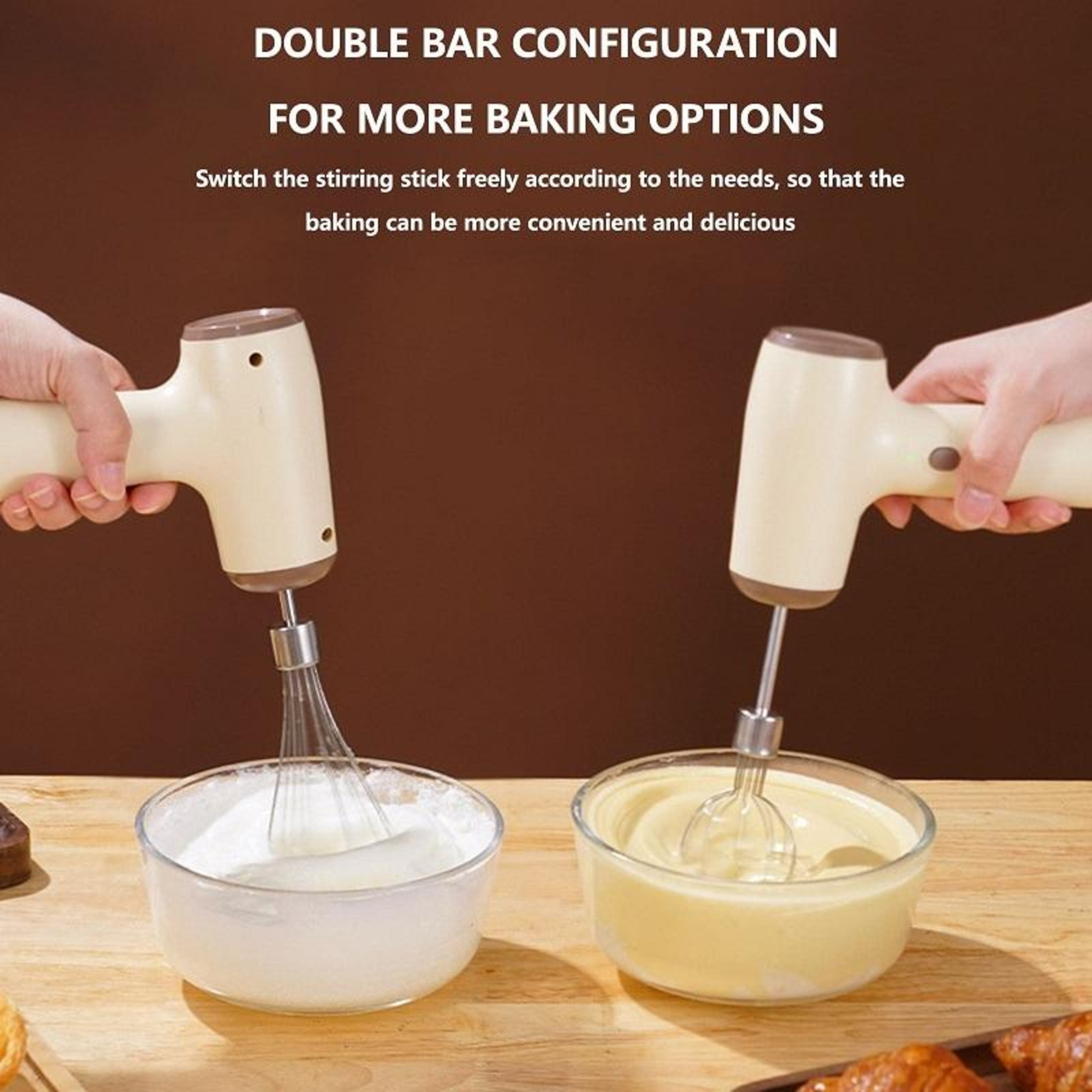 Portable USB Electric Handheld Mixer For Coffee Cream  Eggs 5