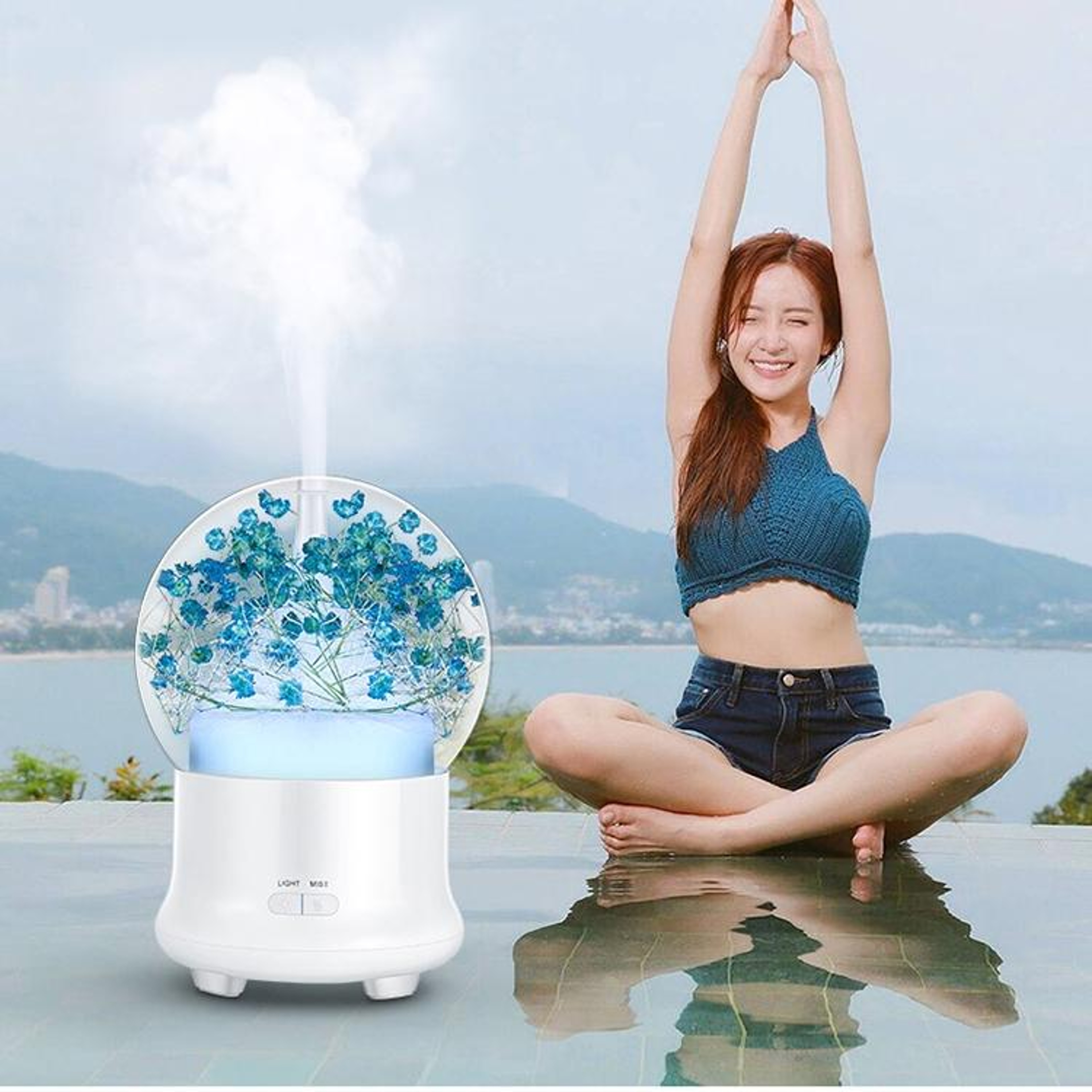 Gypsophila Aromatherapy Diffuser Humidifier With LED Light For Home And Office 0