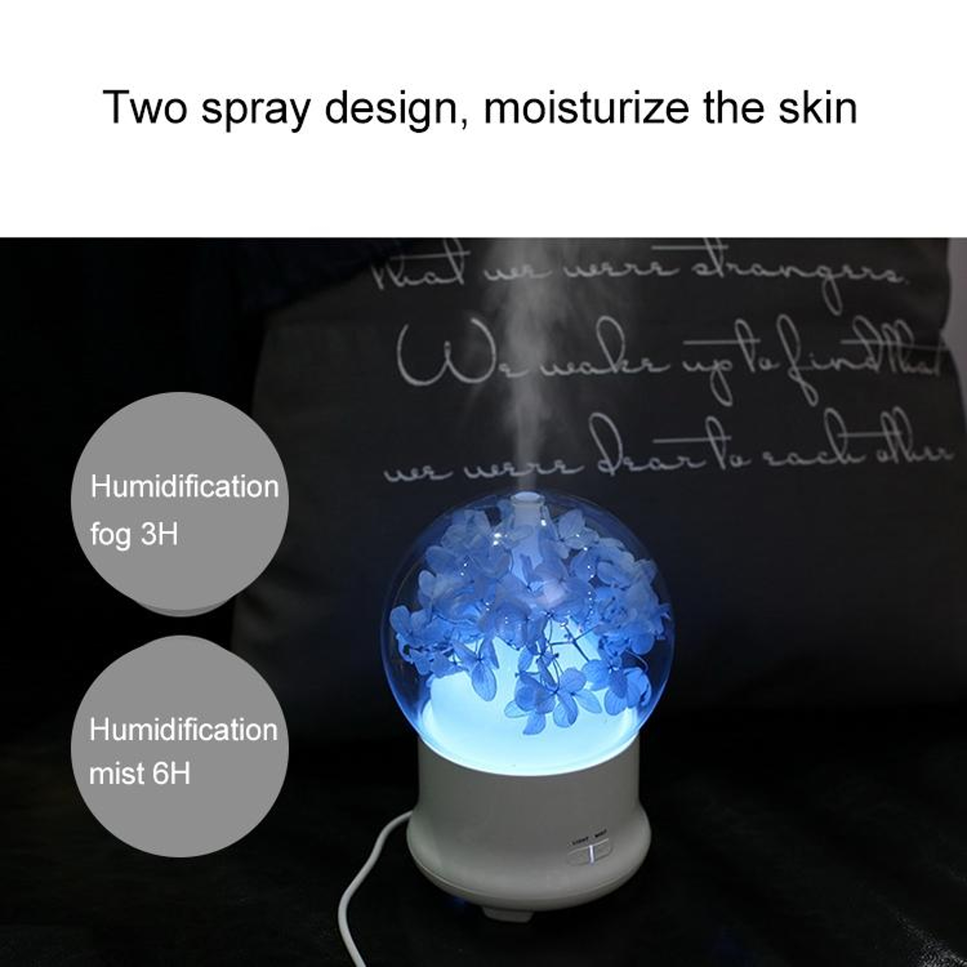 Gypsophila Aromatherapy Diffuser Humidifier With LED Light For Home And Office 4