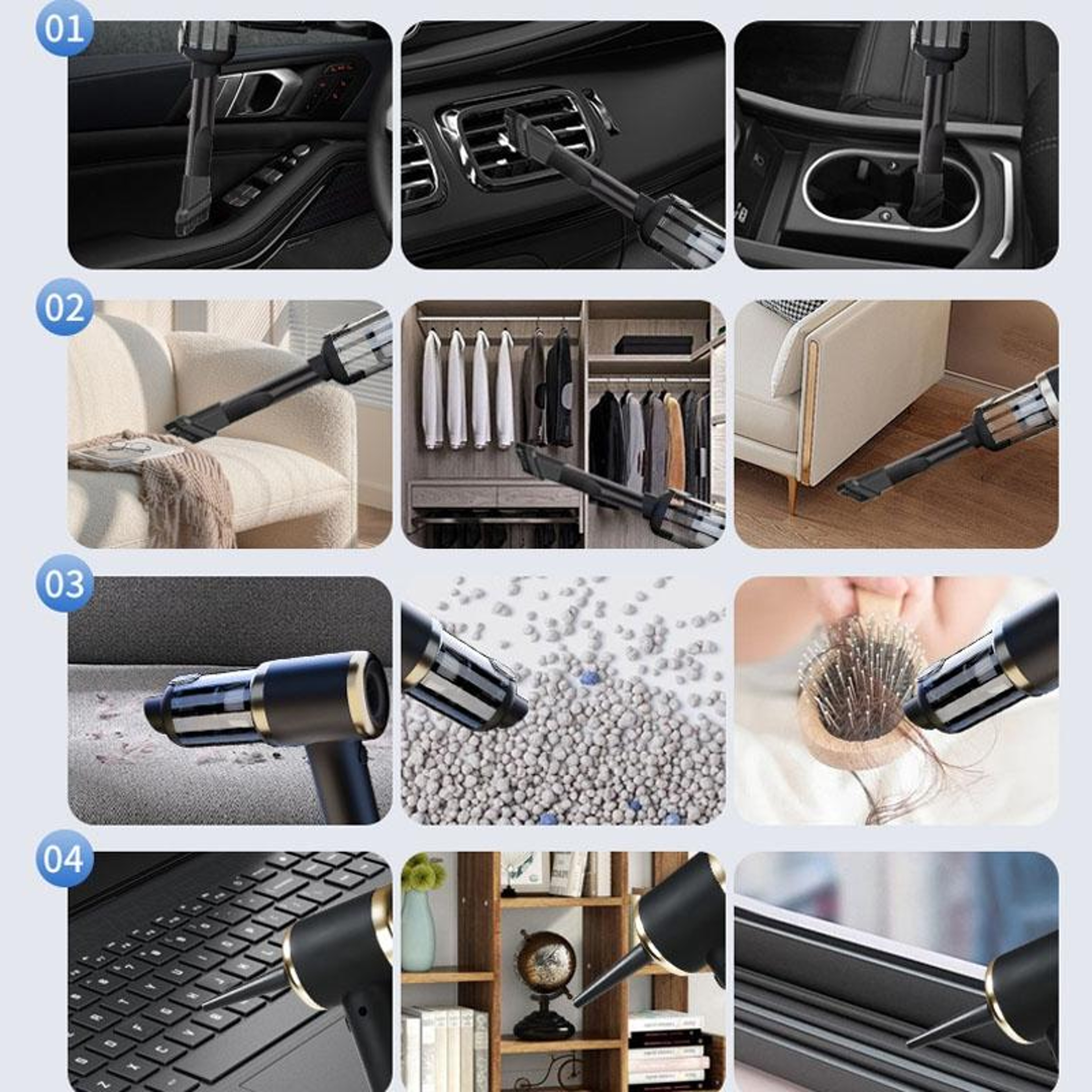 Wireless Mini Car Vacuum Cleaner  Blower Portable Cordless Car Vacuum With Dual Function 8
