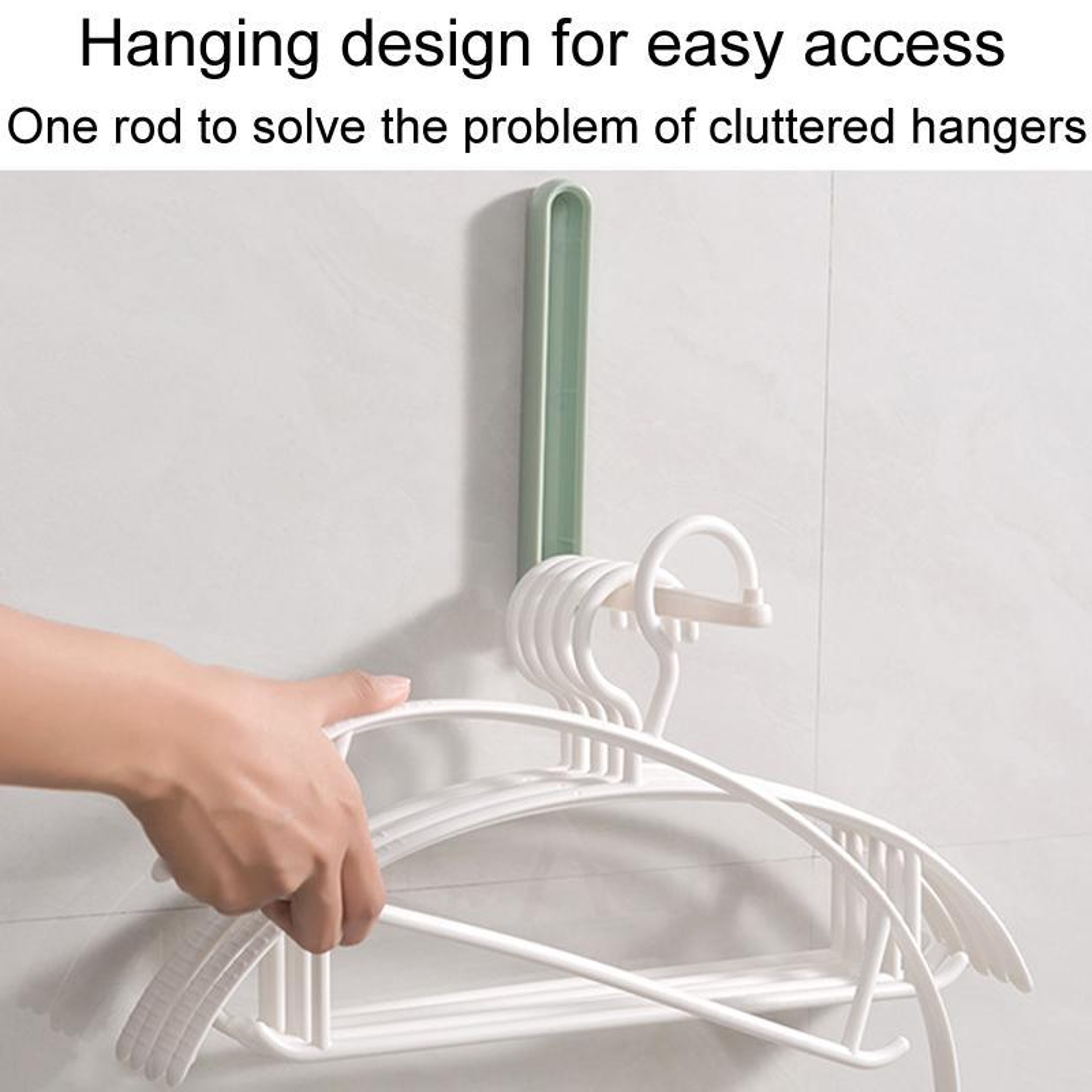 No Drill Foldable Hanger Organizer Wall Mounted Balcony Clothes Rack 2