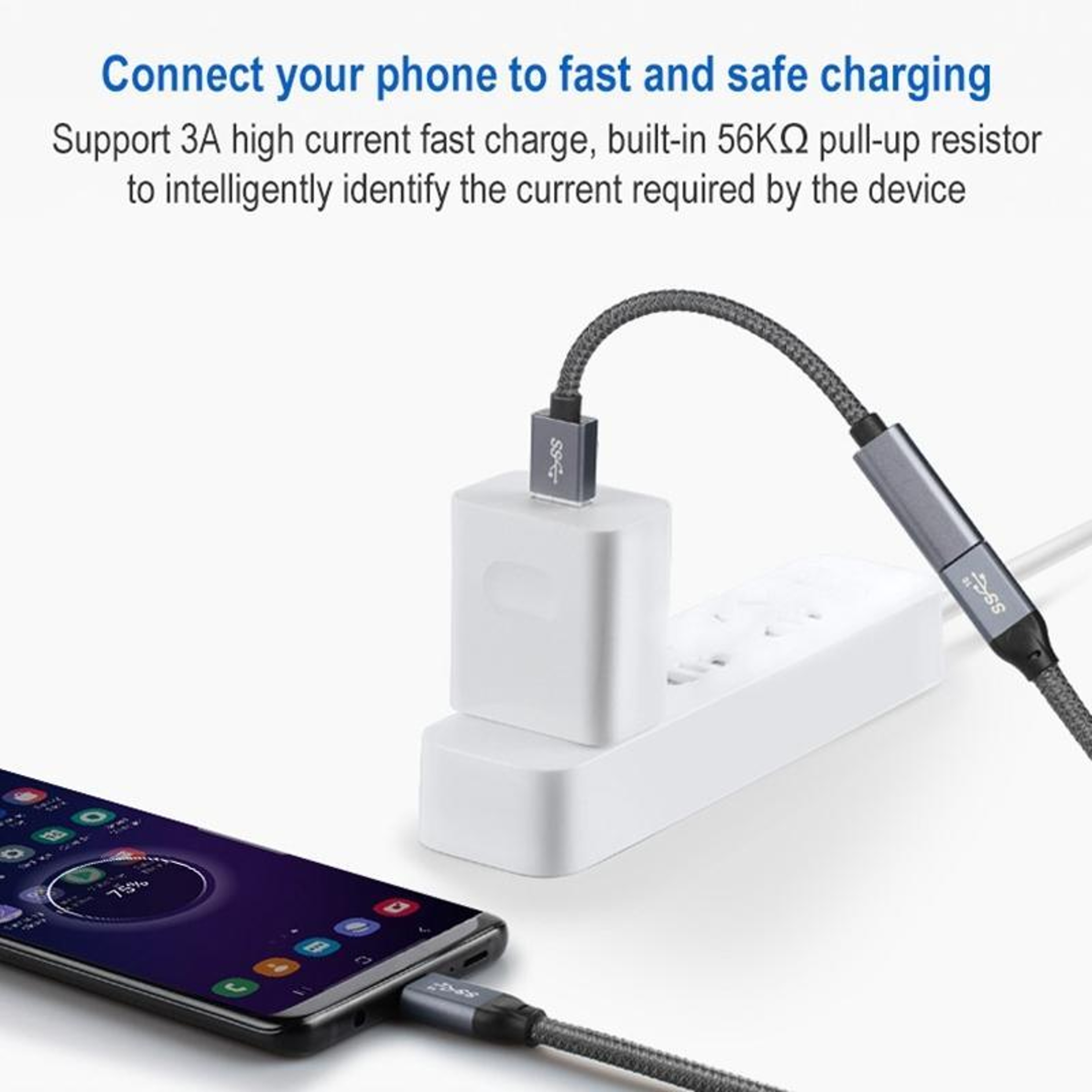 USB 3.0 to USB C Adapter Cable Fast Charging Type C Extension – view 4