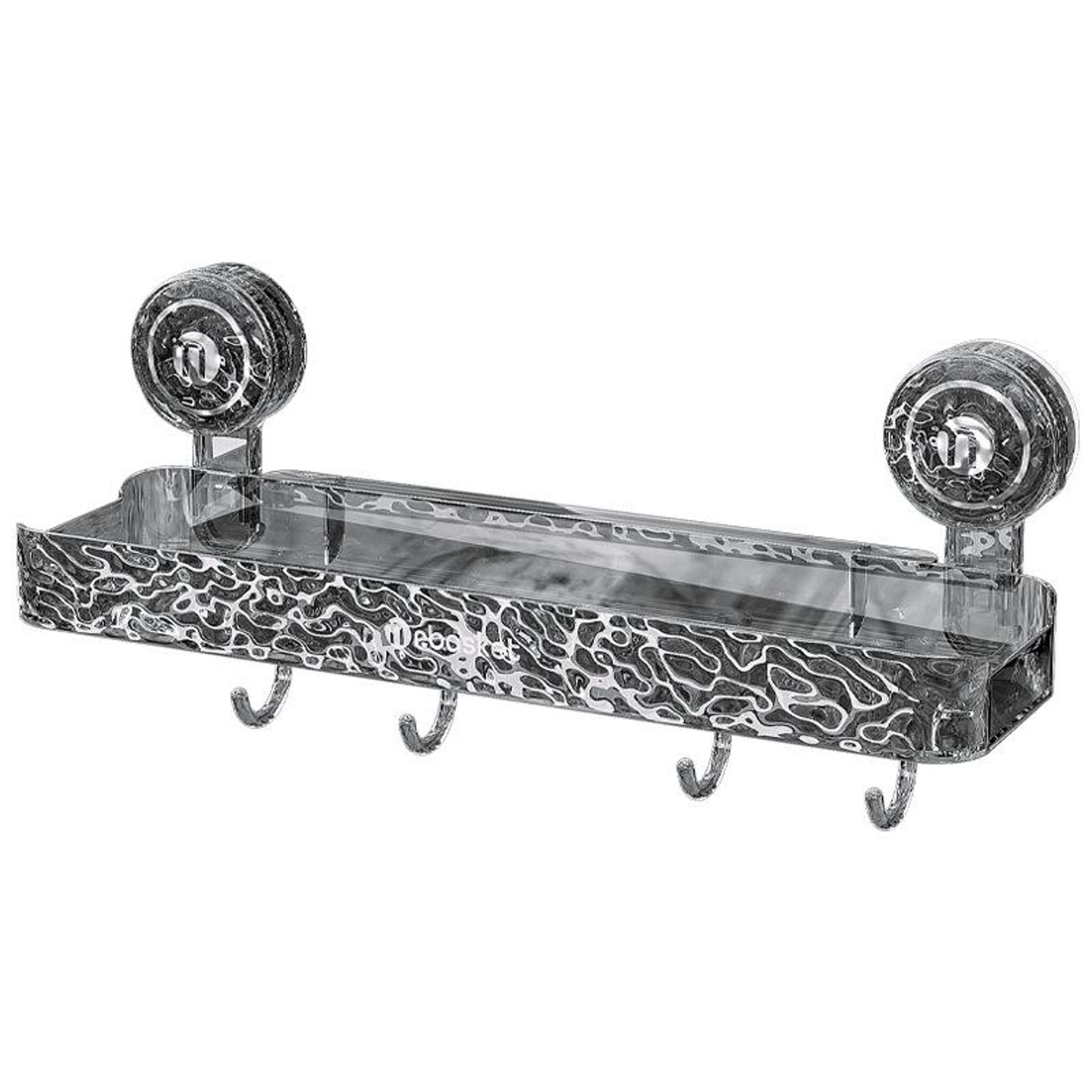 Clear Suction Cup Bathroom Shelf No Drill Wall Mounted Organizer 0