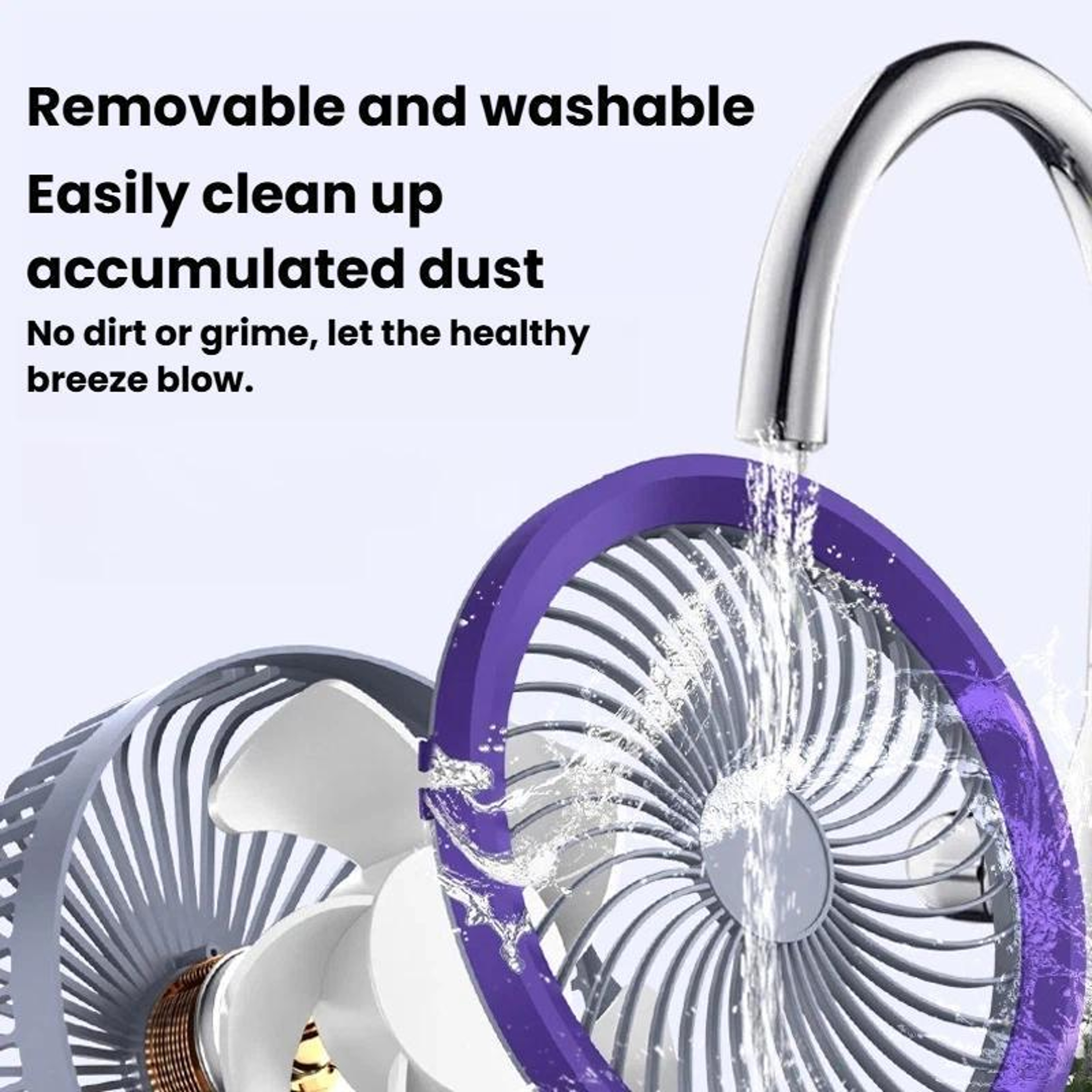 Foldable Portable Air Circulator Fan With LED Light  Battery Indicator For Desk Or Wall Use 11