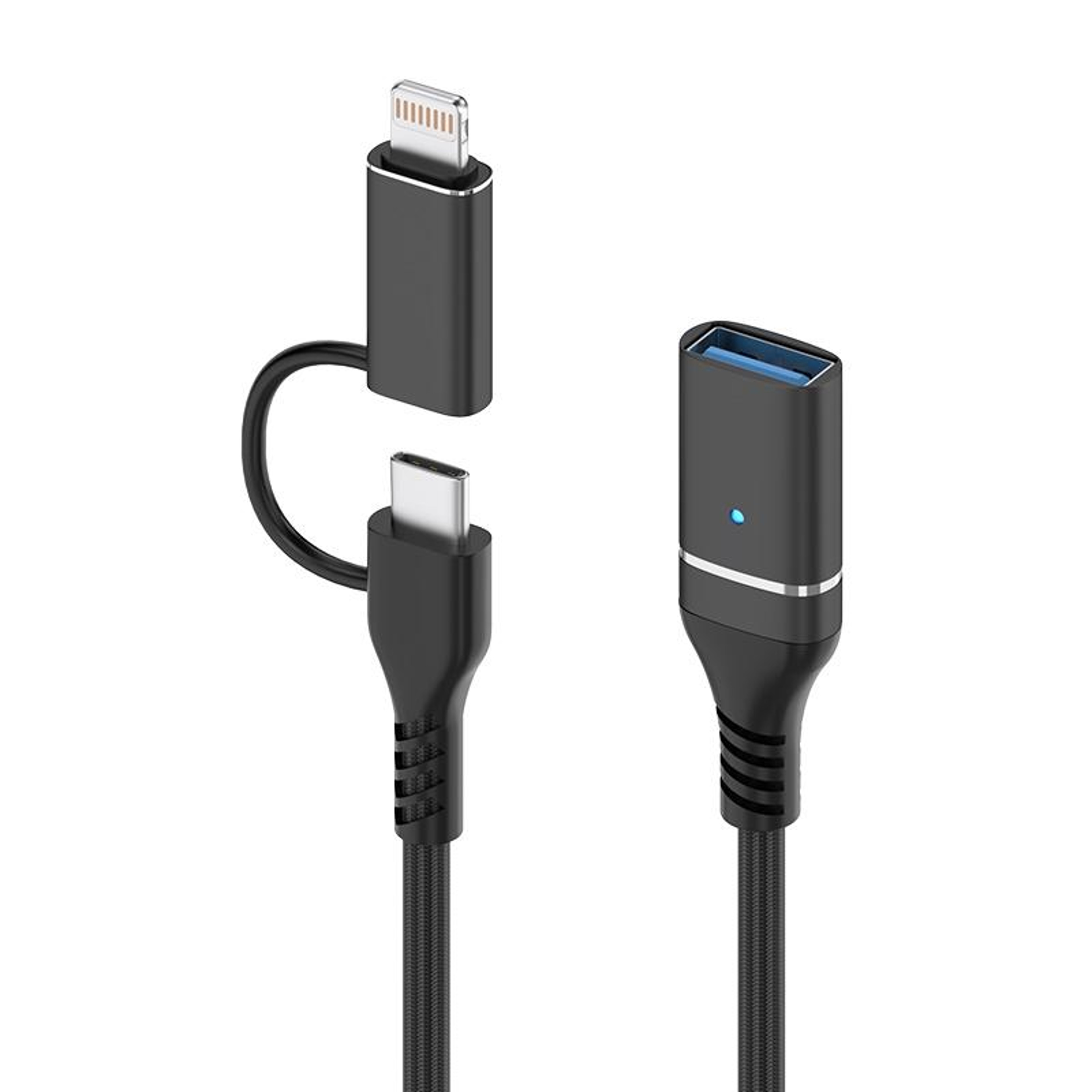 2 In 1 USB C OTG Adapter  Lightning OTG Adapter USB Fast Data Sync Converter 5