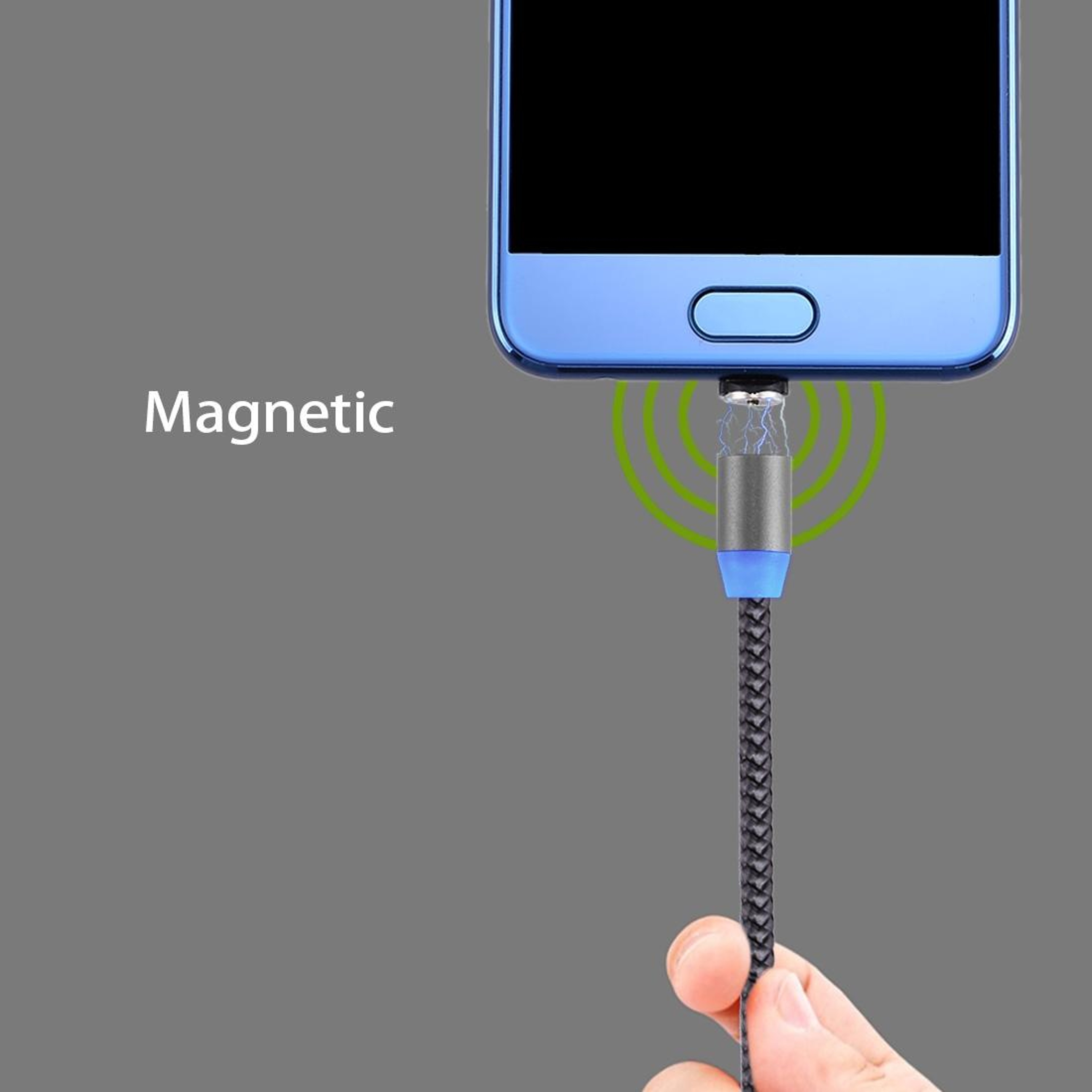 360 Degree Magnetic USB C Cable With LED Indicator Fast Charging Type C Charger 3