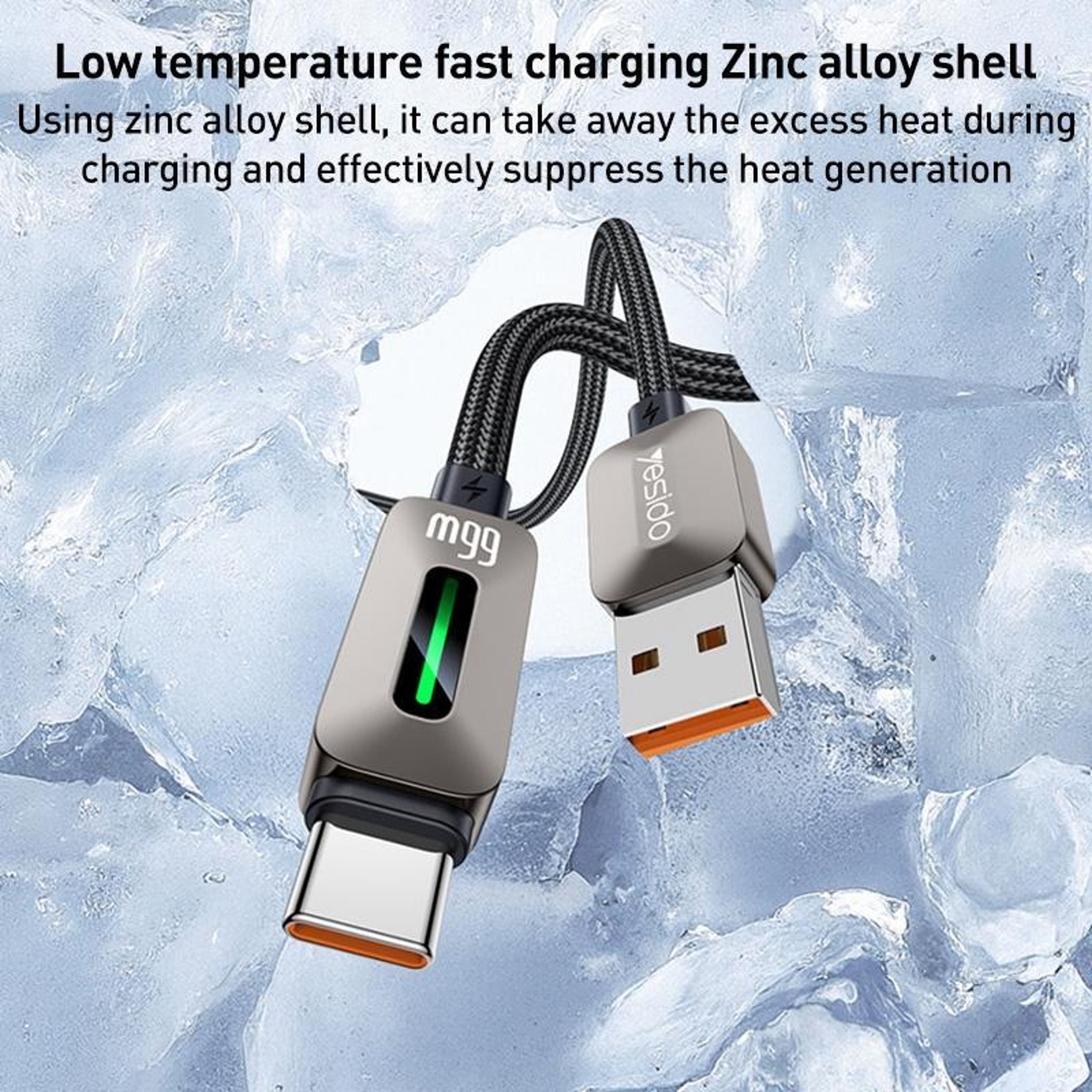 Fast Charging USB to Type C Cable with LED Streamer Light 1.2m Durable Braided Cord – view 11