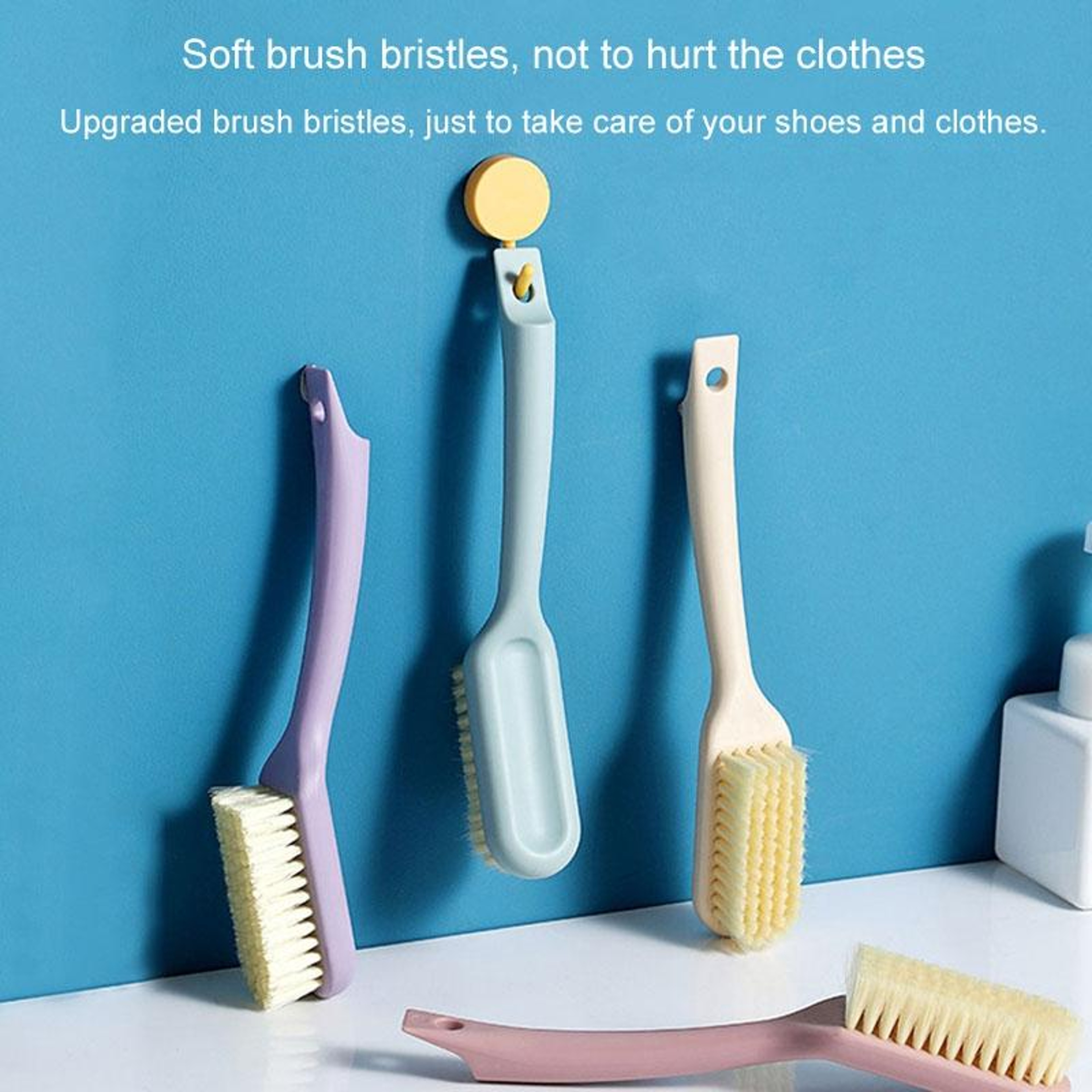 Long Handle Shoe Cleaning Brush With Soft Bristles  Hanging Design 3