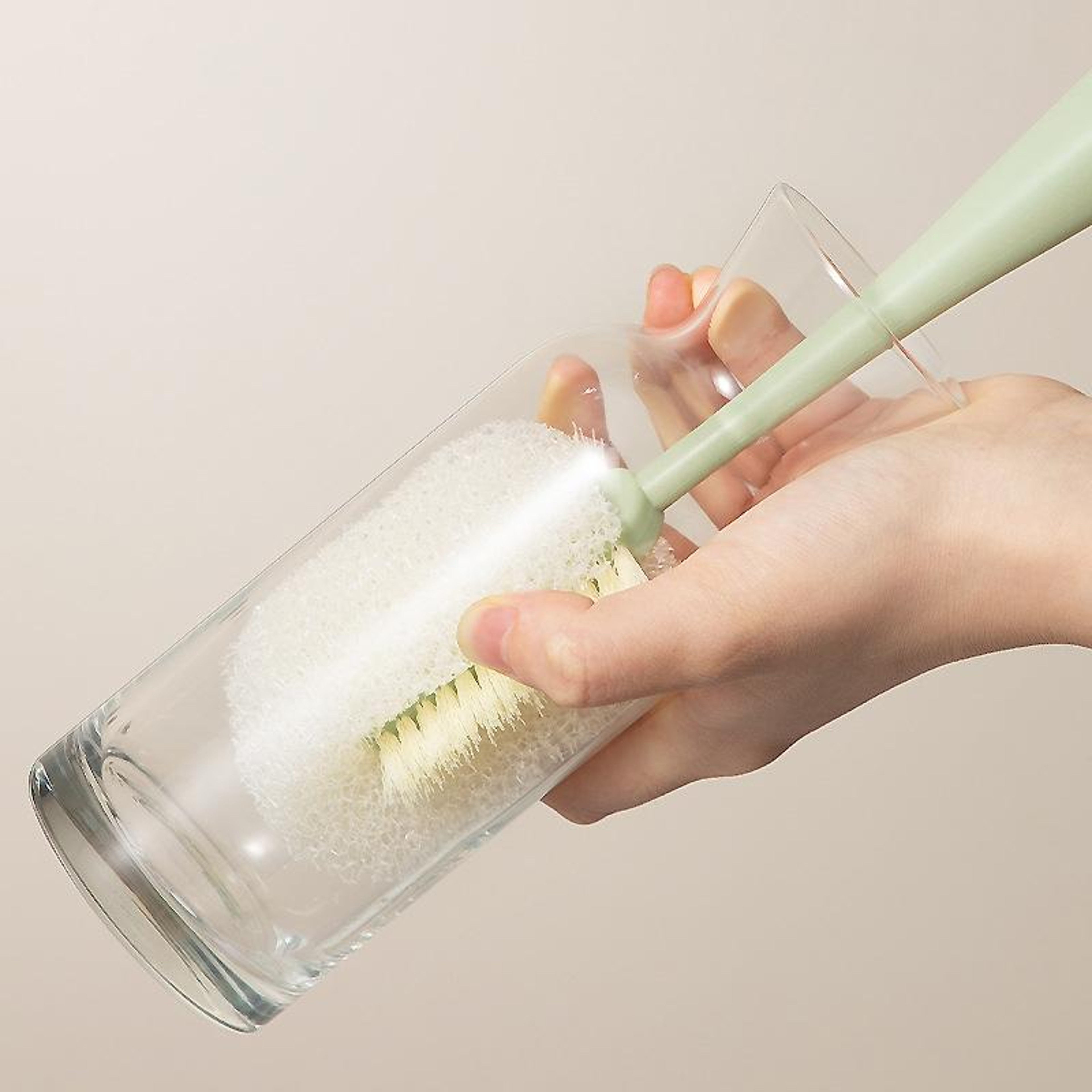 Long Handle Bottle Cleaning Brush With Removable Sponge  Stand Deep Clean Cup Brush 8