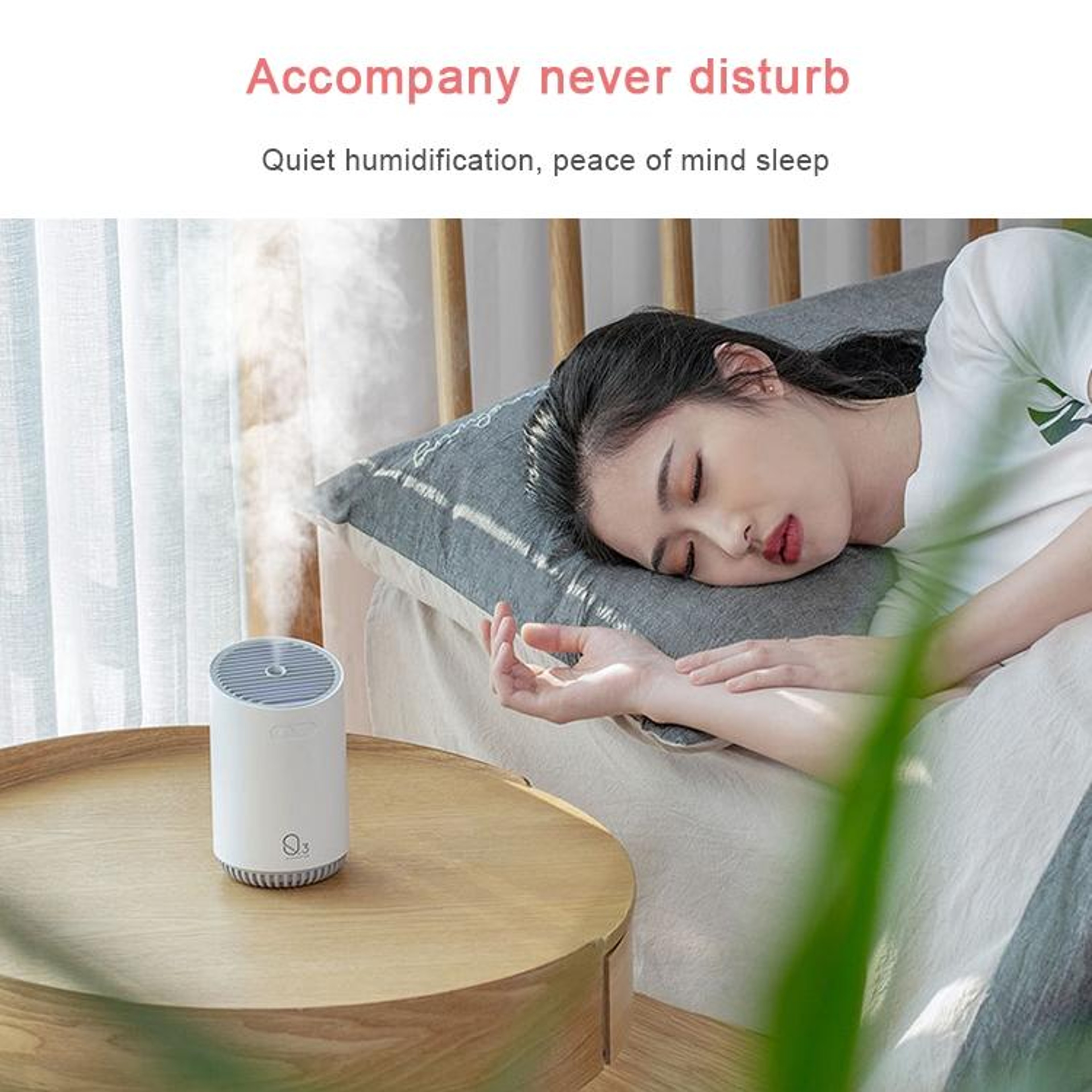 Portable Mini Humidifier USB Rechargeable Cool Mist Desk Humidifier Gray 0