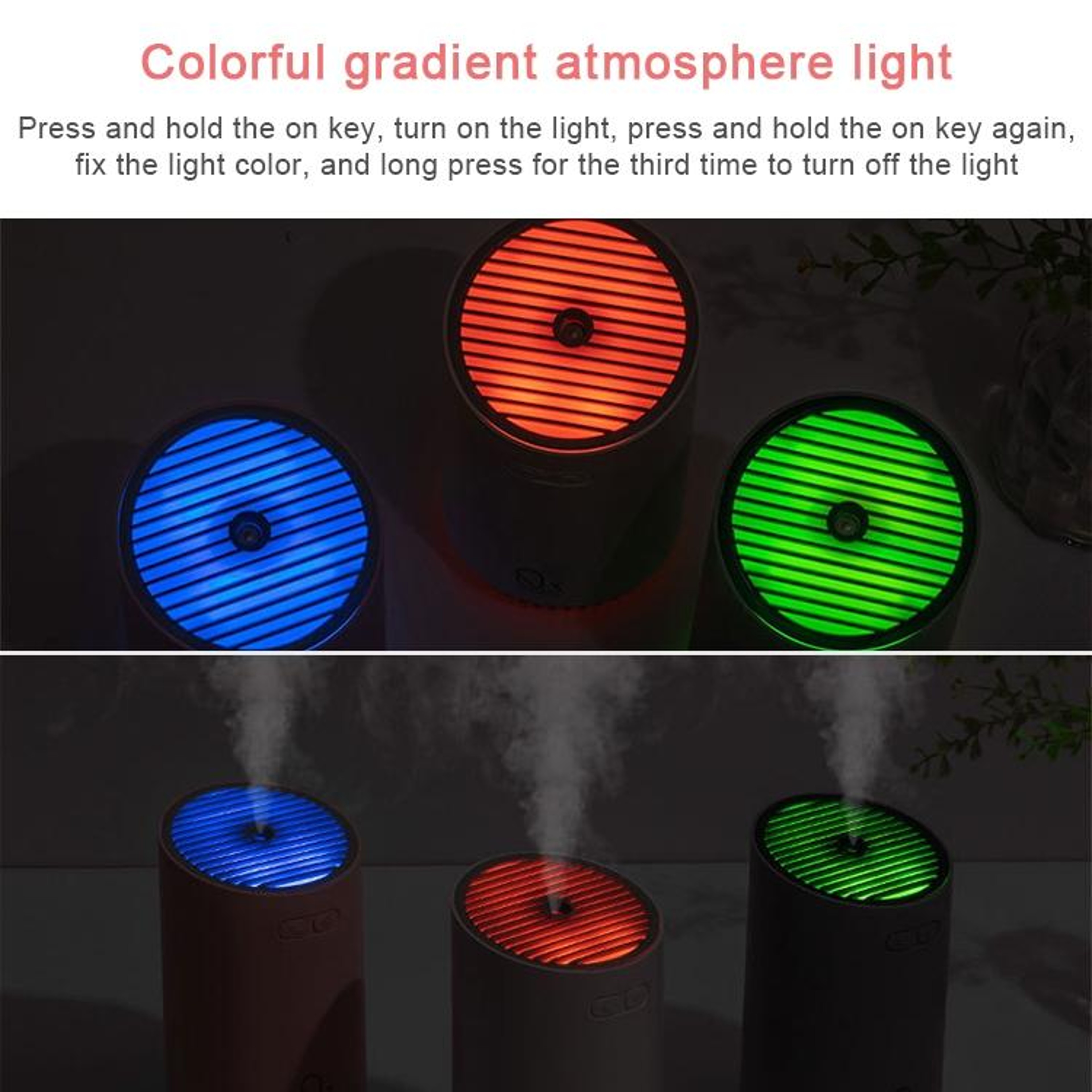 Portable Mini Humidifier USB Rechargeable Cool Mist Desk Humidifier Gray 1