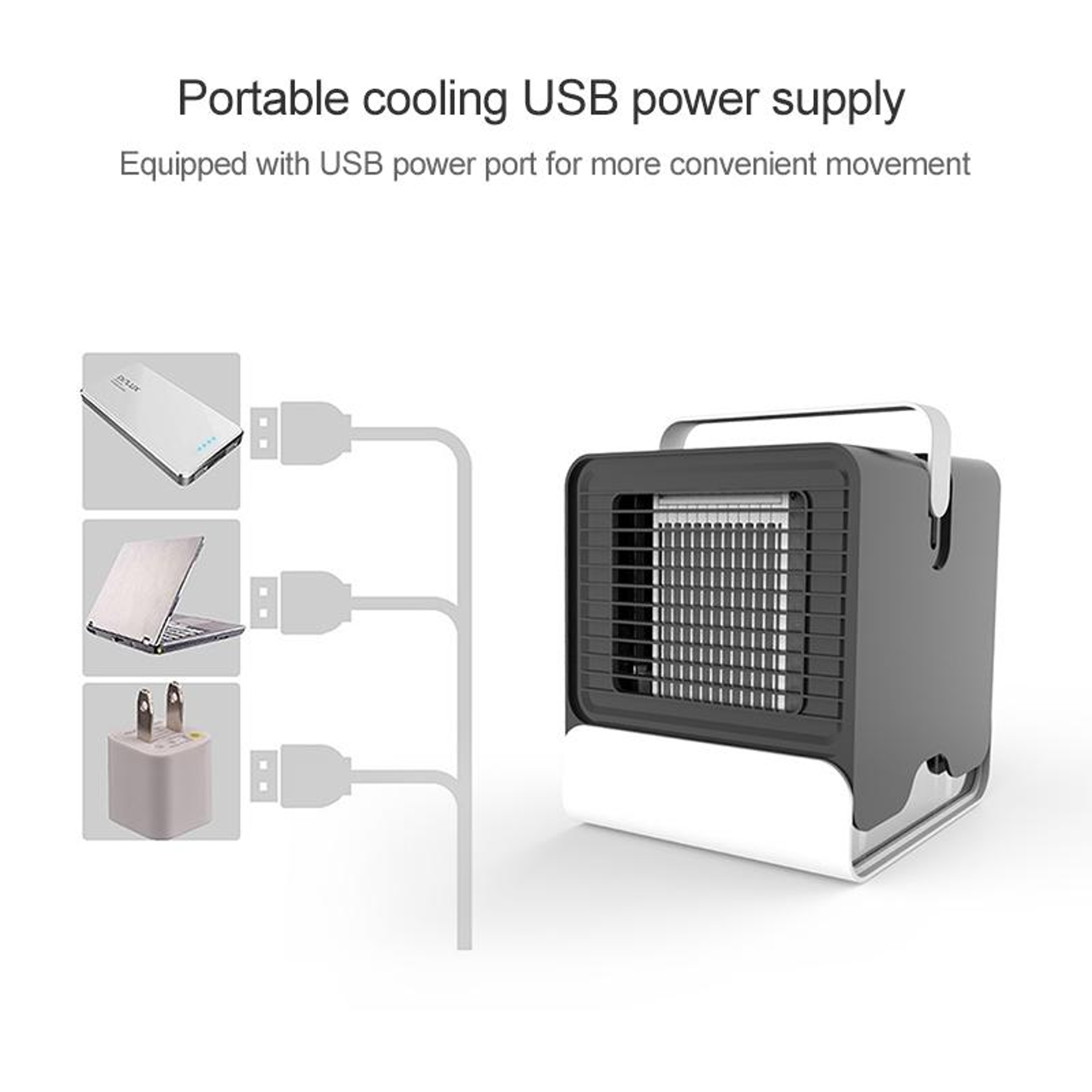 Spades Negative Ion Portable Air Cooler Fan with Humidification – Personal Air Conditioner for Home & Office – view 5