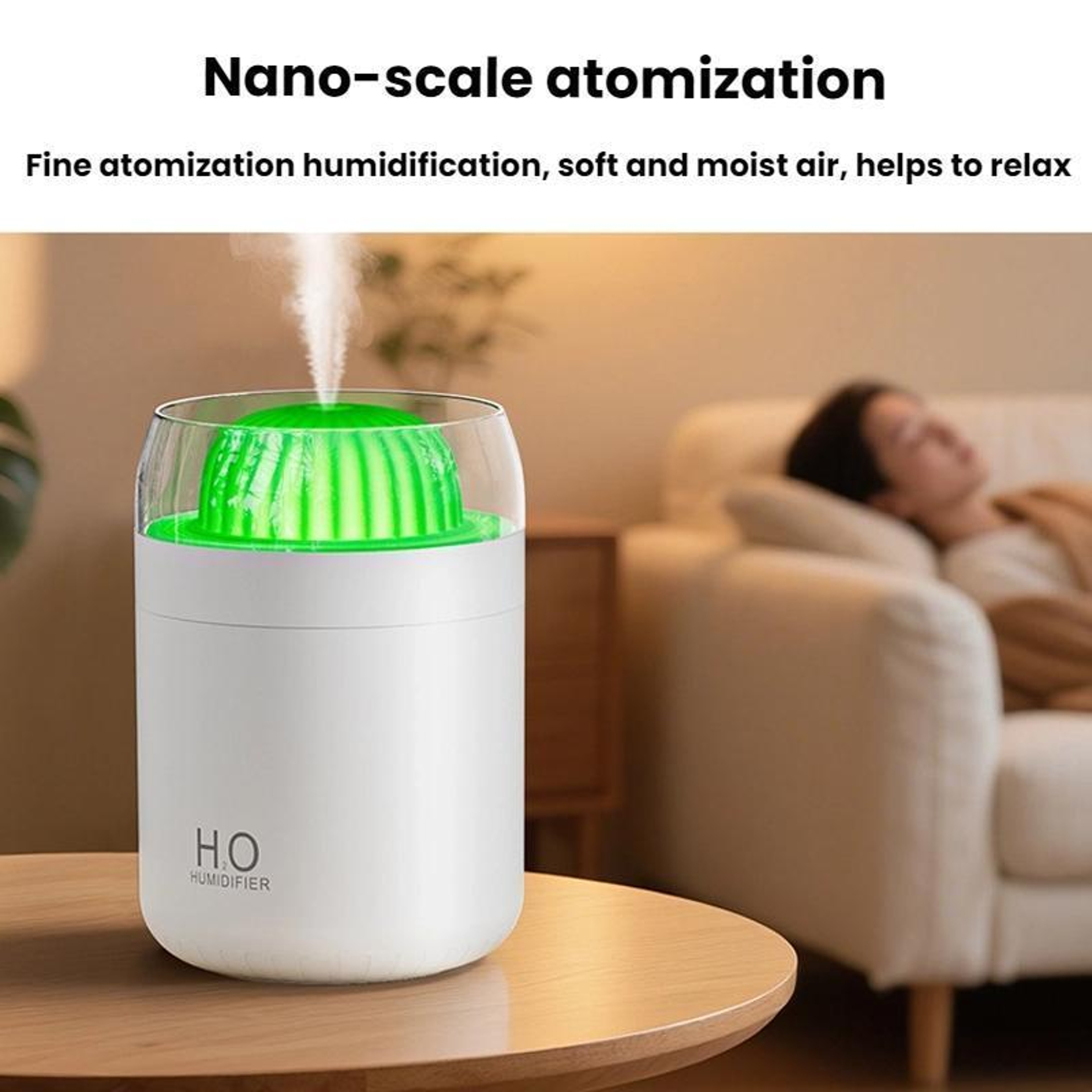Cactus USB Humidifier Mini Car And Desk Cool Mist Night Light 7