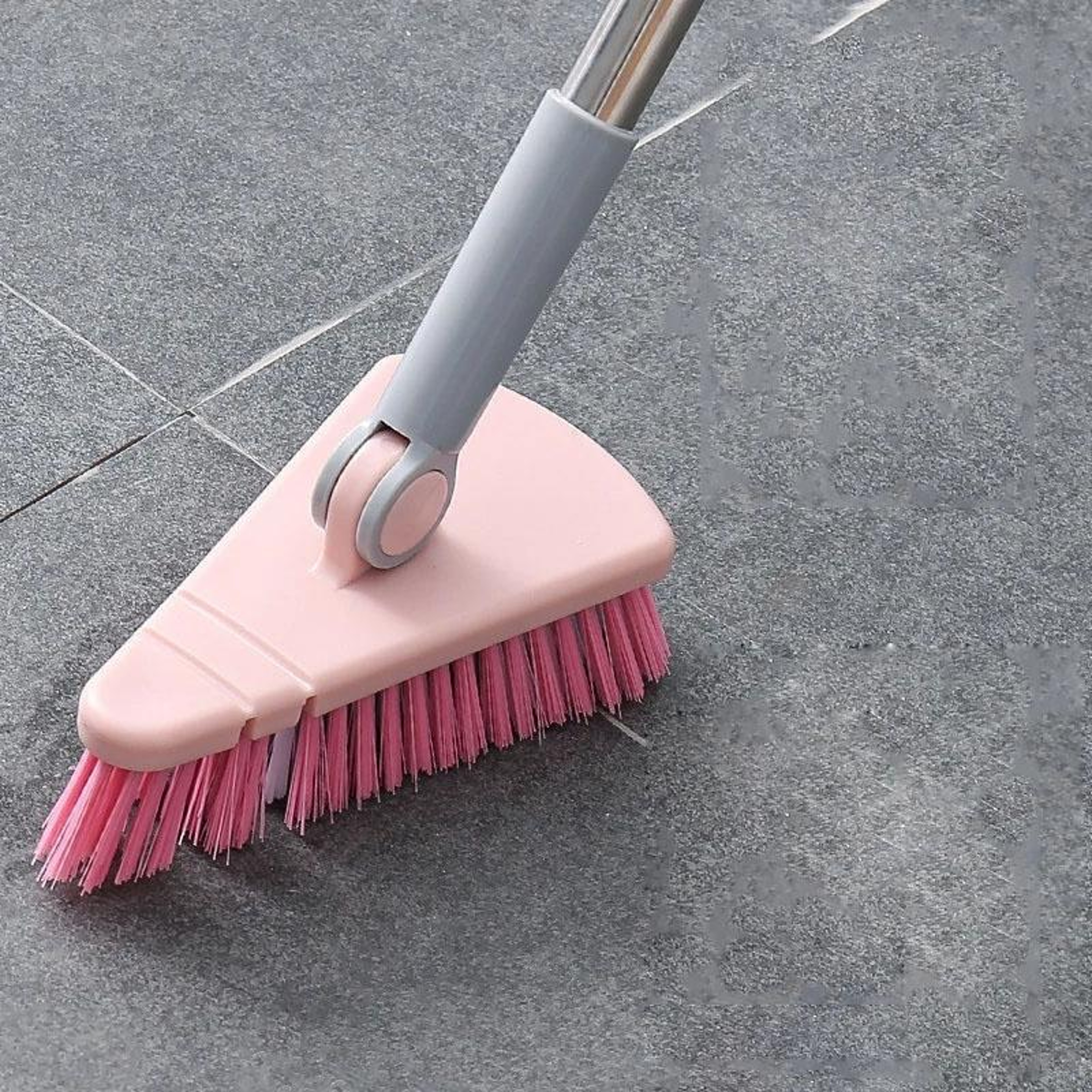 Triangular Corner Cleaning Brush With Long Handle  Stiff Bristles For Deep Floor Scrubbing 8