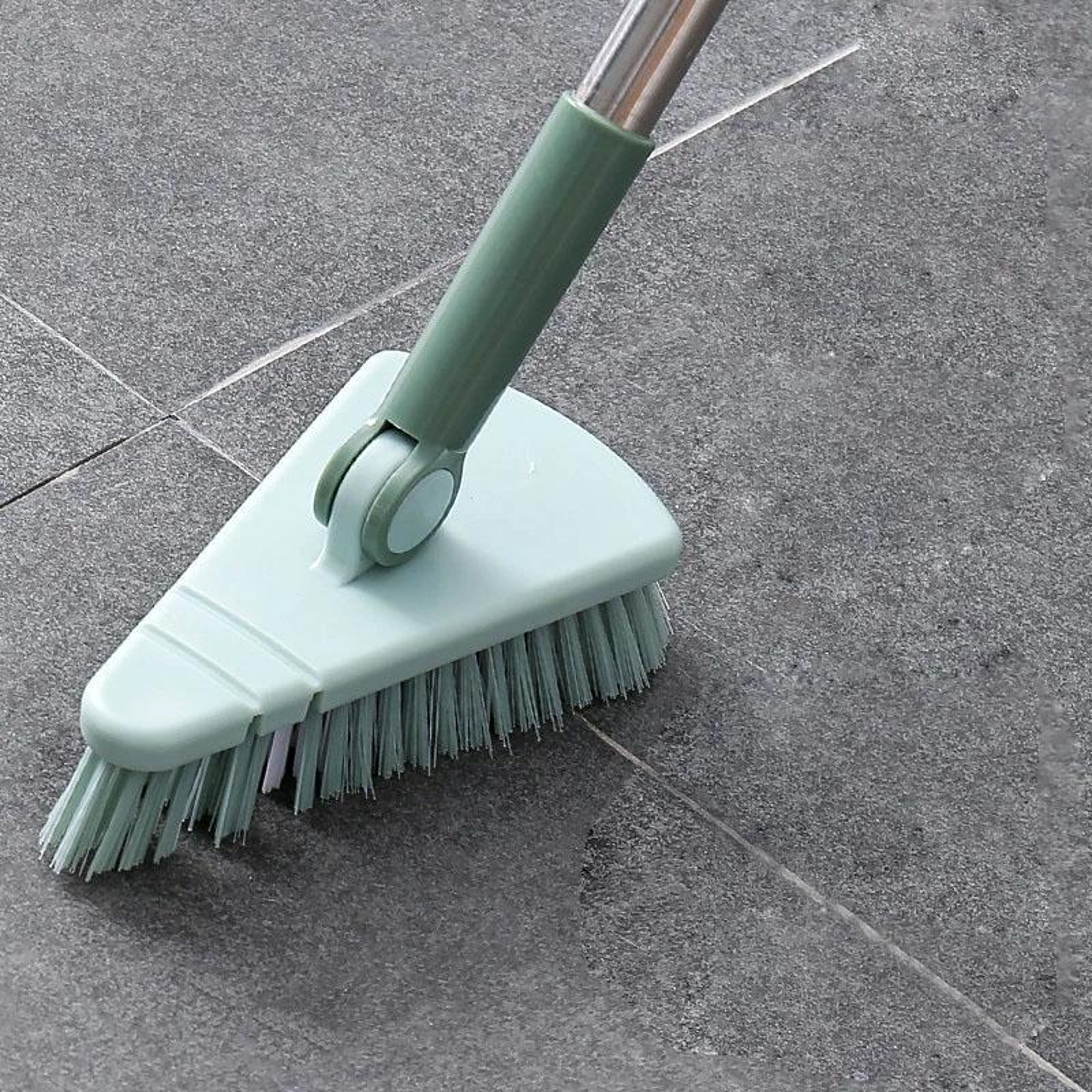 Triangular Corner Cleaning Brush With Long Handle  Stiff Bristles For Deep Floor Scrubbing 9