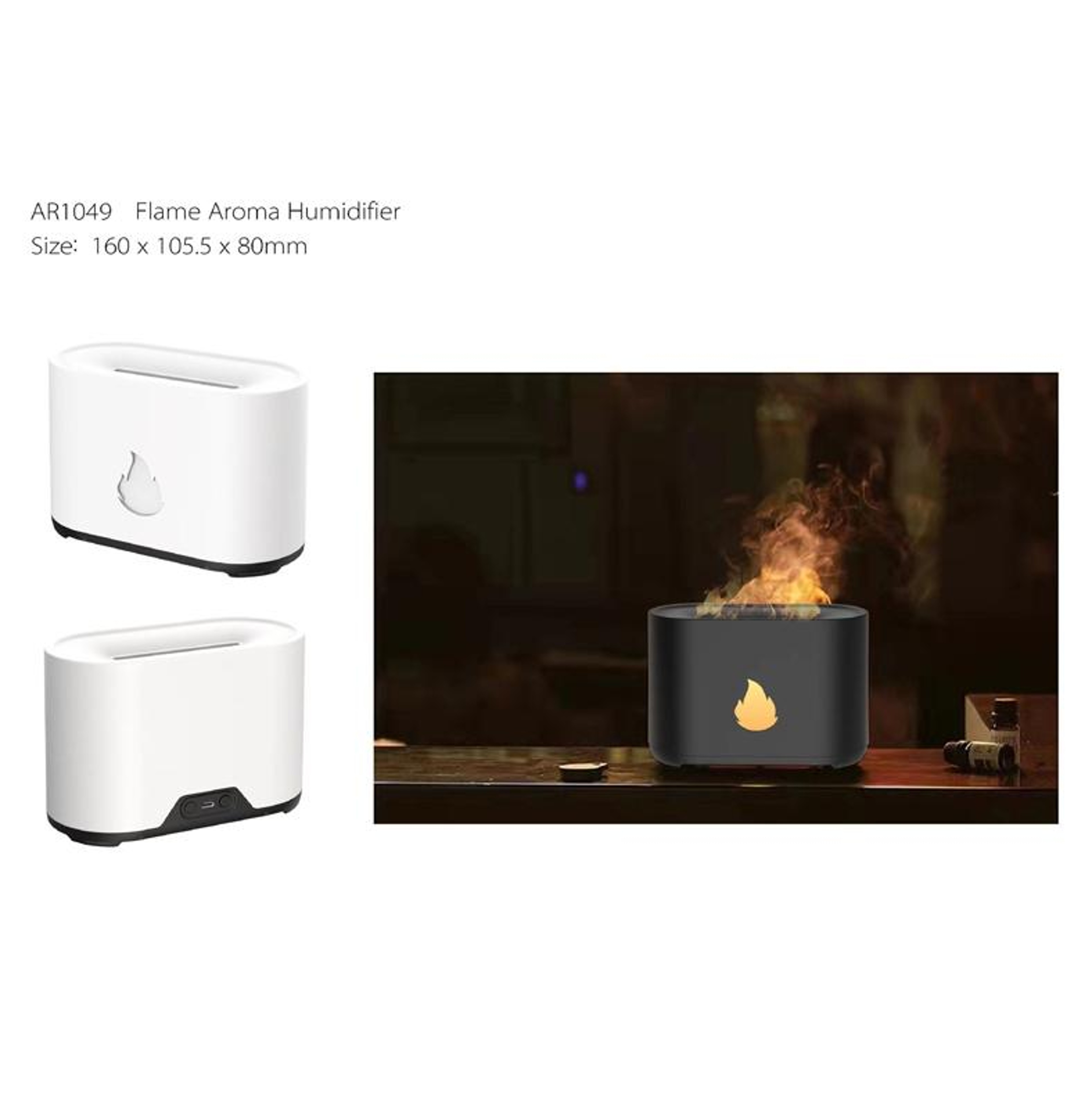 Flame Diffuser Essential Oil Humidifier With Ultrasonic Cool Mist 3