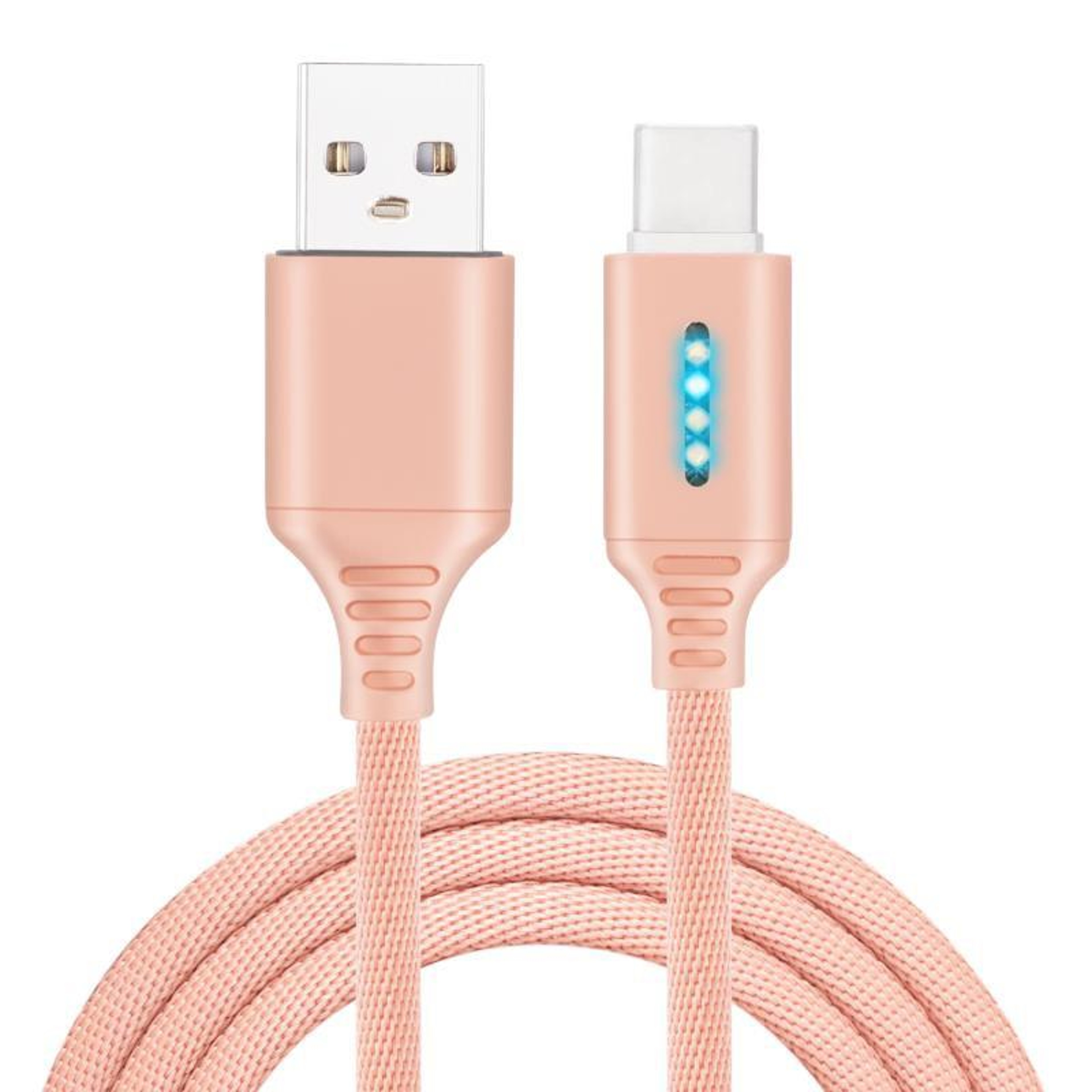 USBC LED Charging Cable With Auto Power Off Durable Zinc Alloy Fast Data Sync 6