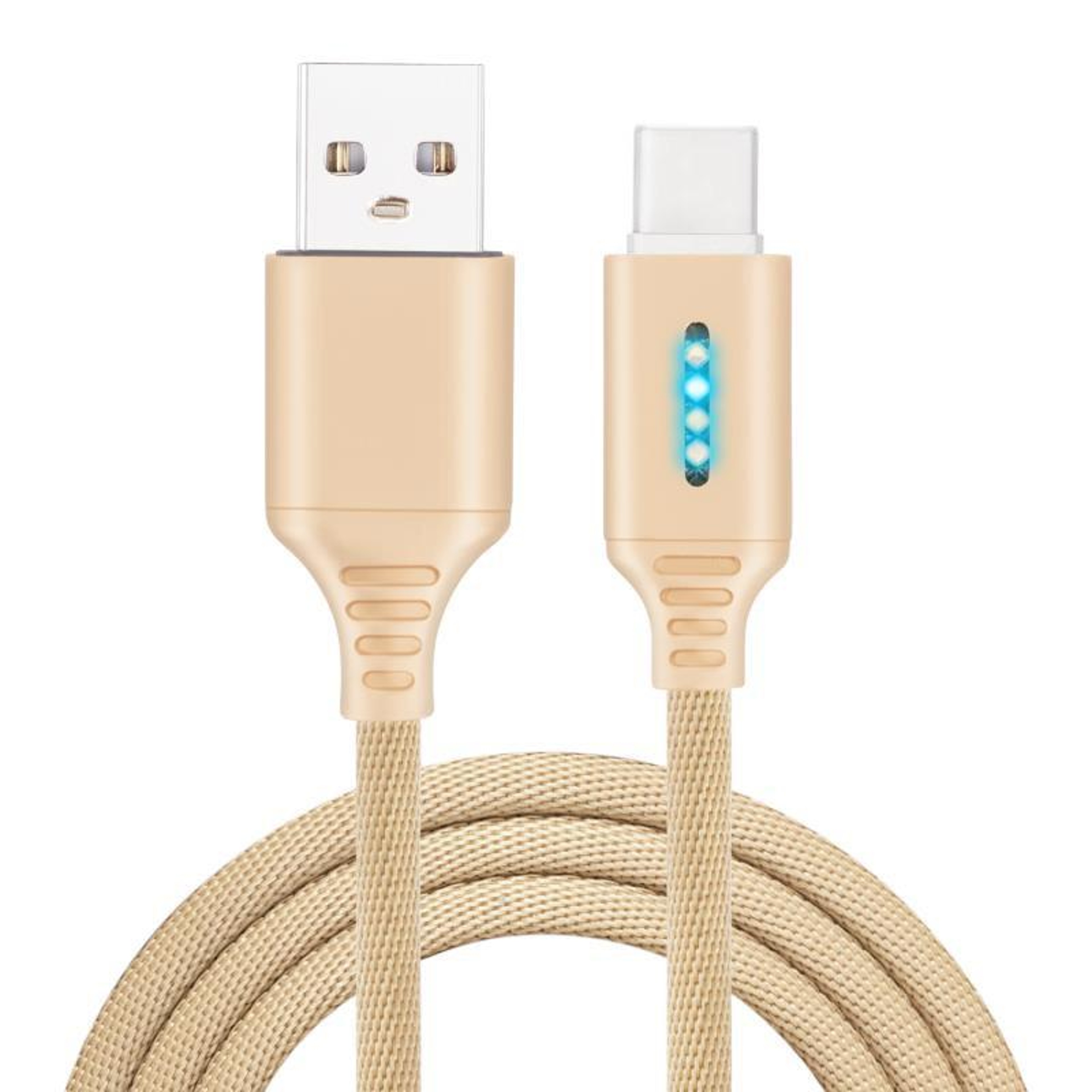 USBC LED Charging Cable With Auto Power Off Durable Zinc Alloy Fast Data Sync 10