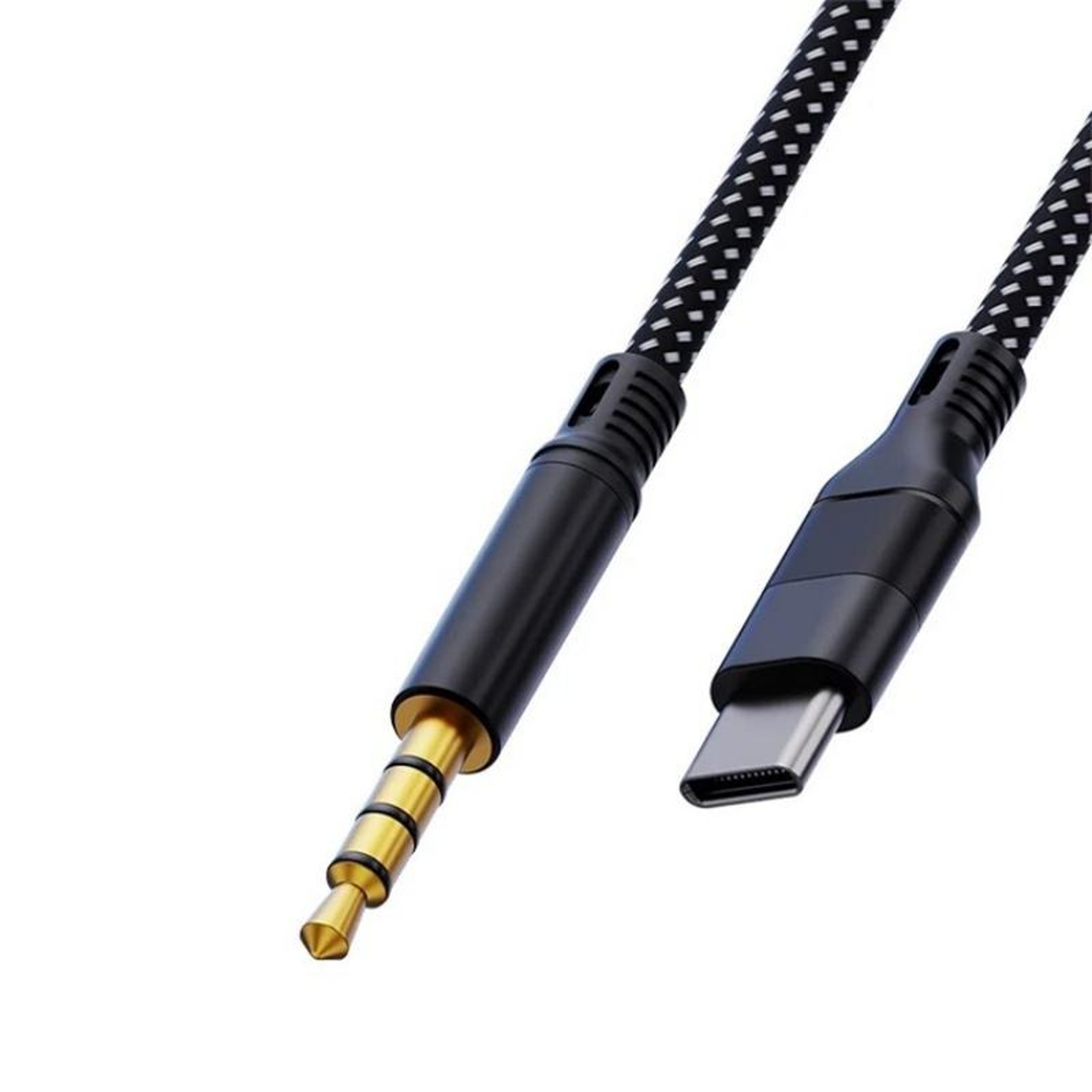 USB C To 35mm AUX Cable Braided HiFi Audio Adapter 0