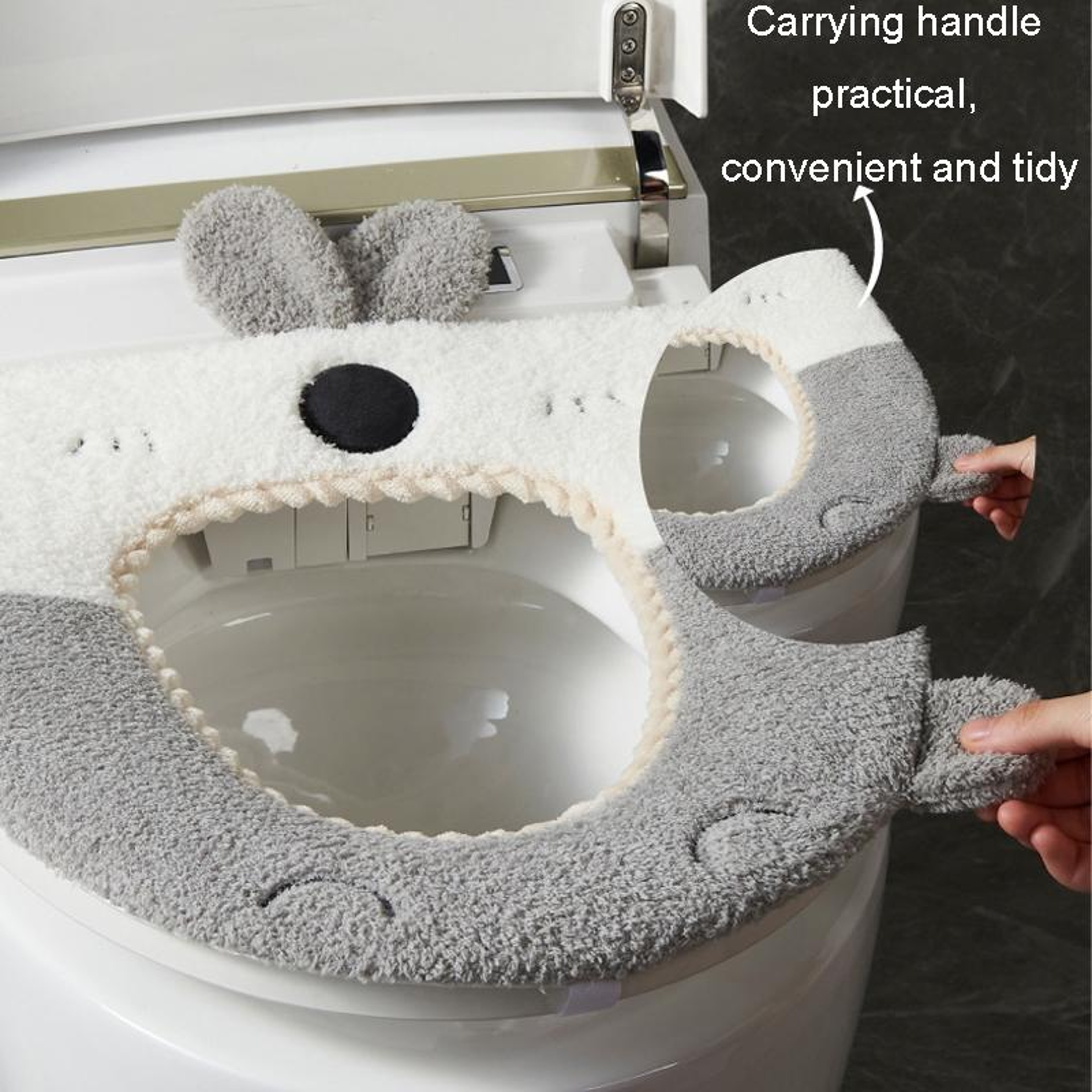 Cartoon Rabbit Soft Toilet Seat Cushion Washable Warm Universal Cover 3