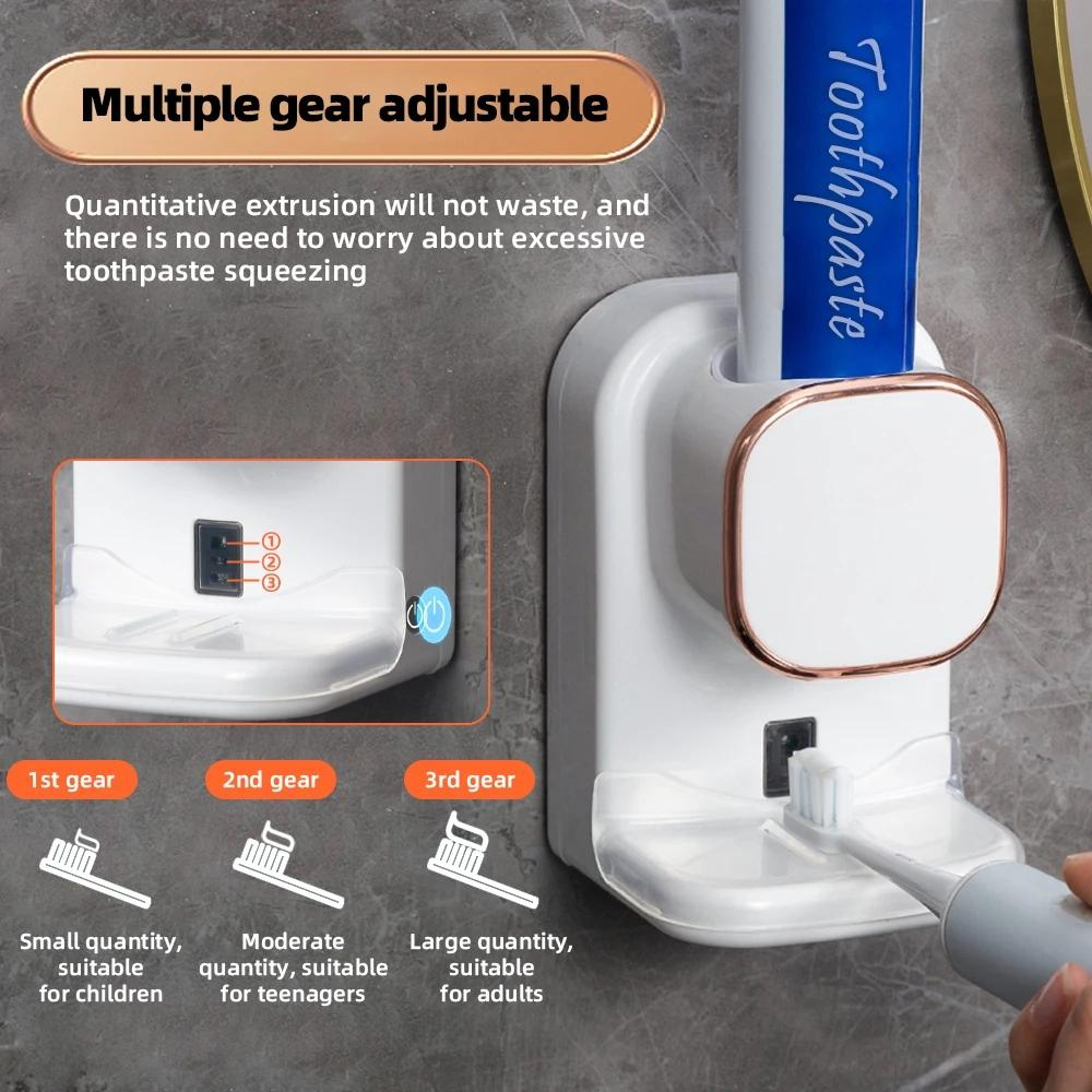 Smart Automatic Toothpaste Dispenser Wall Mounted Touchless Squeezer 3