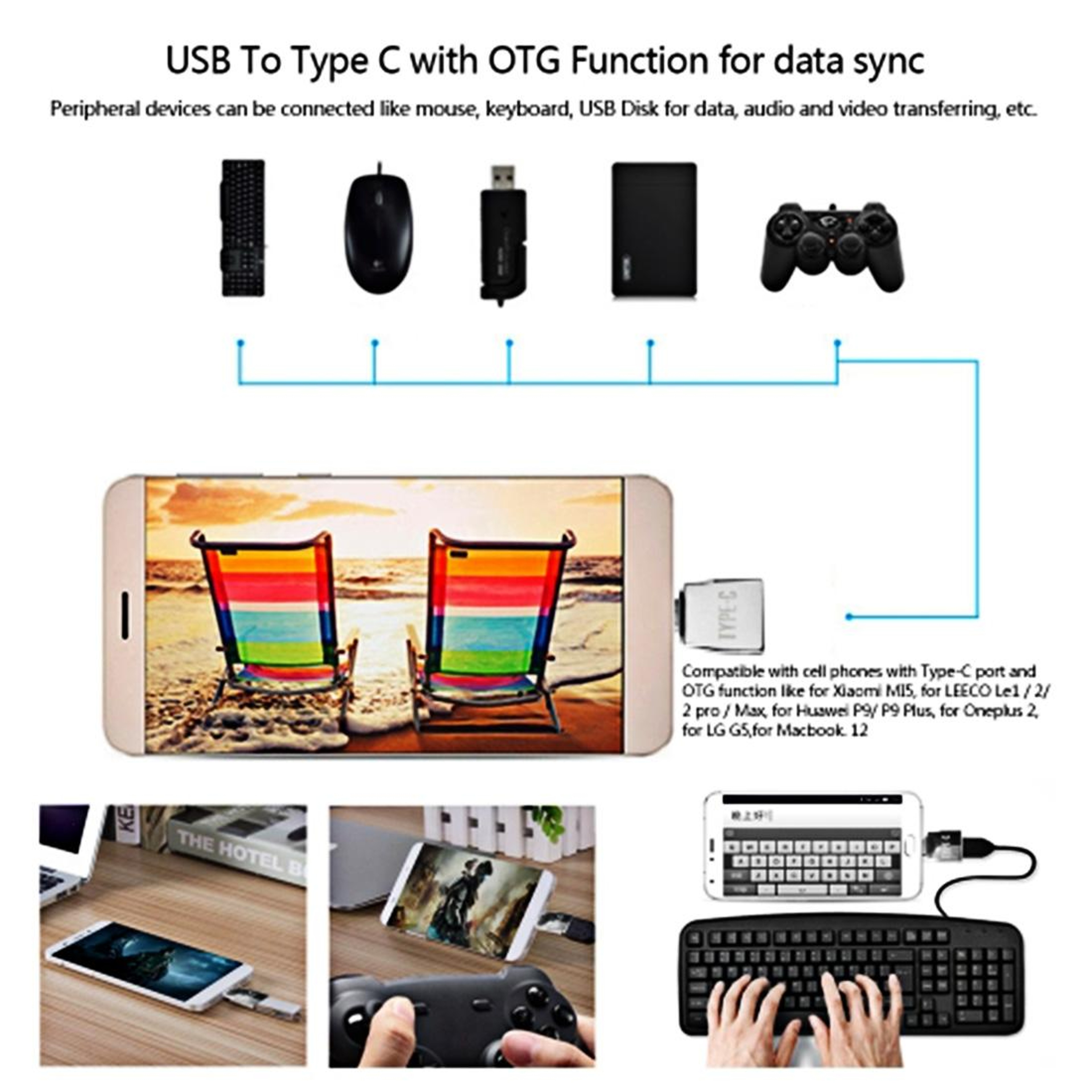 2 In 1 USB C Adapter Converter For Micro USB  USB 20 Devices 7