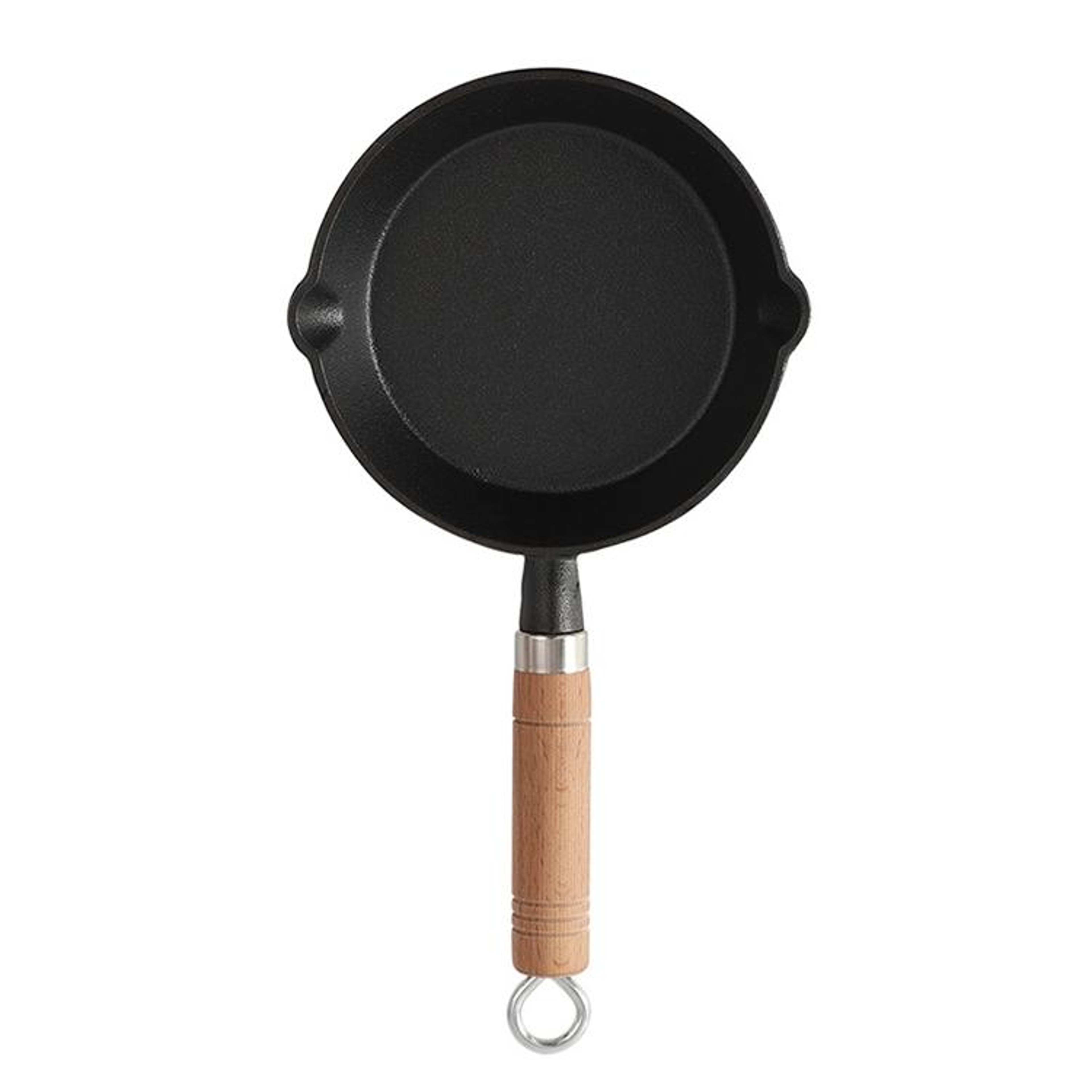 Cast Iron Skillet Frying Pan, Oven Safe Induction Cookware with Wooden Handle – view 1