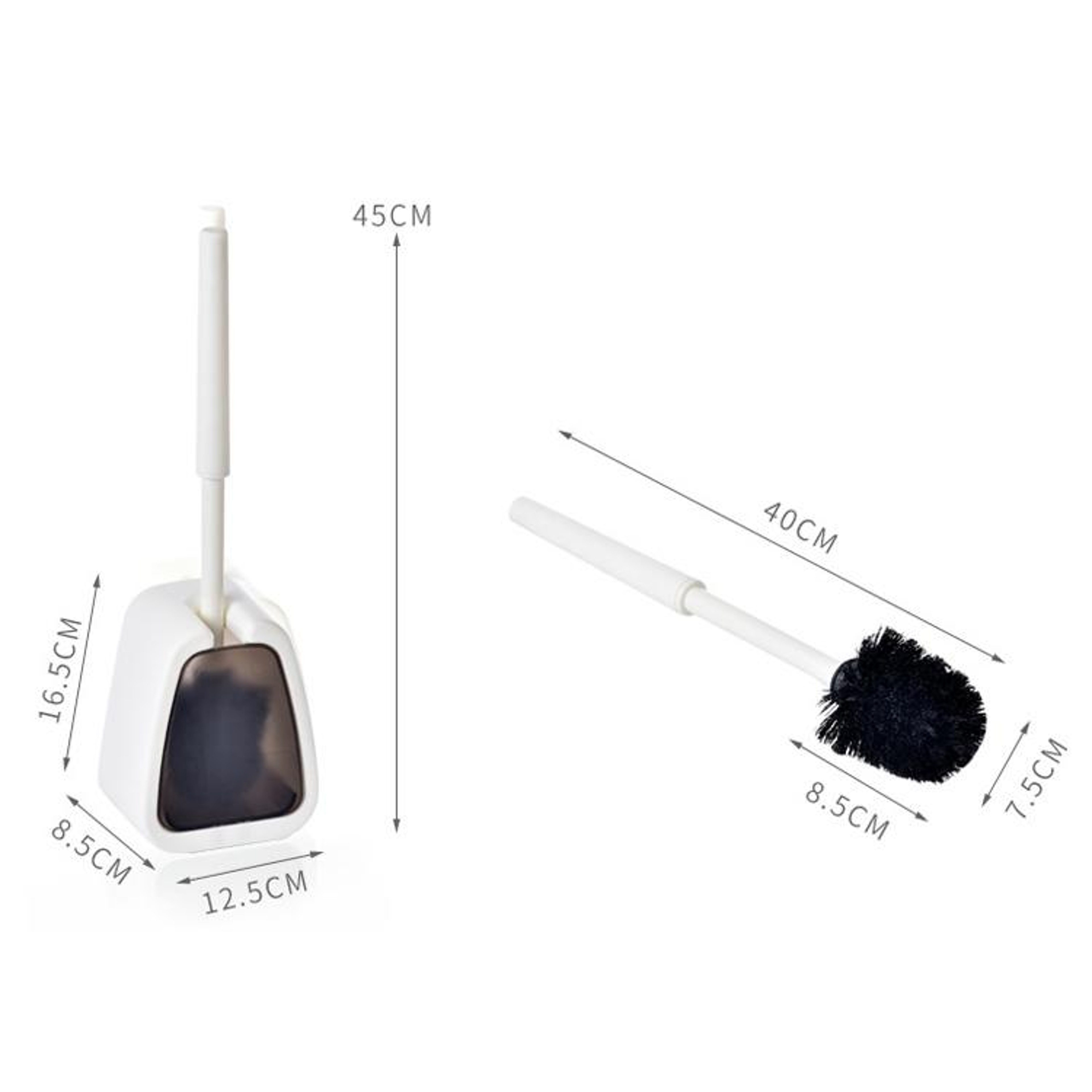 SpaceSaving Wall Mounted Toilet Brush And Holder NoDrill Bathroom Cleaner 9