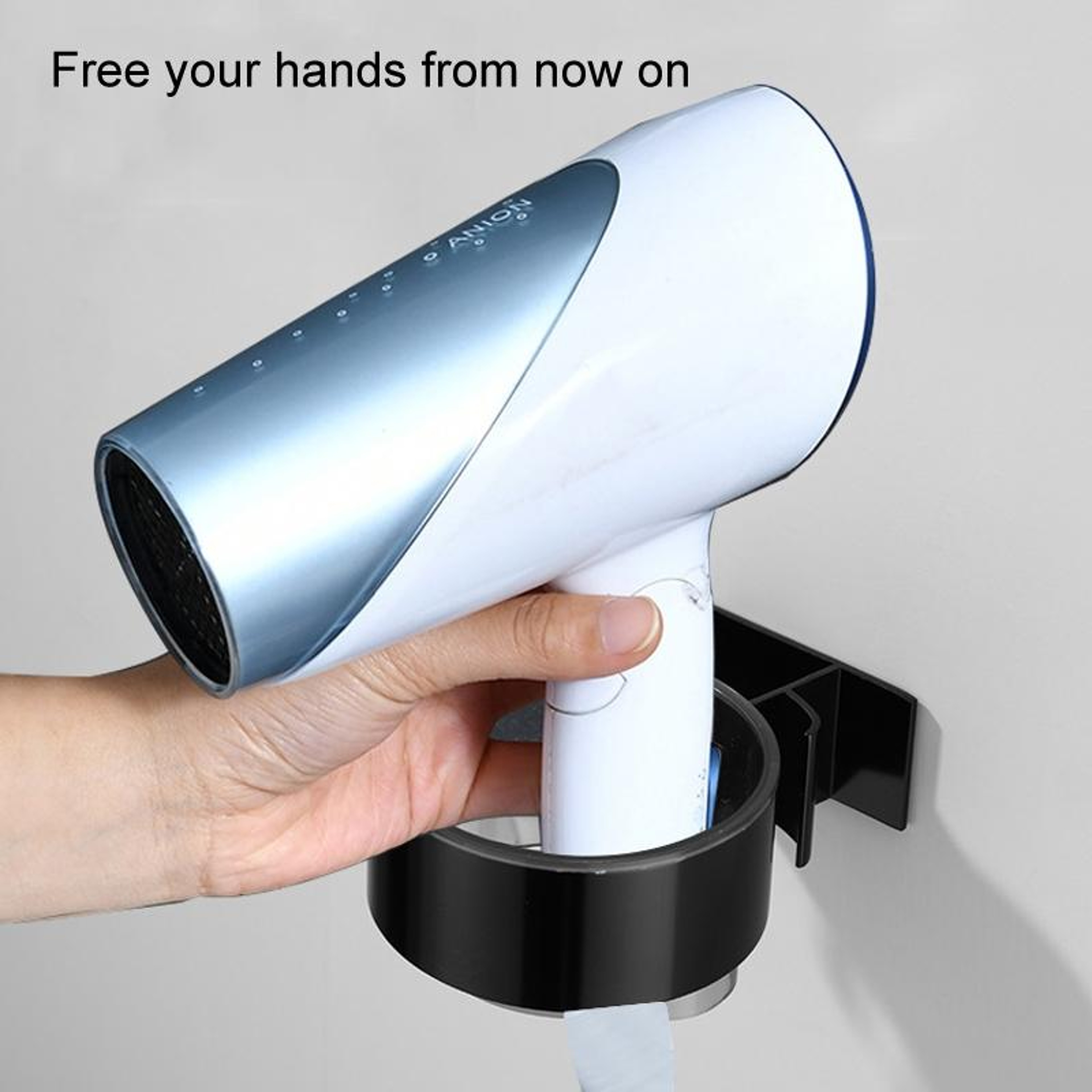 Hair Dryer Holder Wall Mounted Bathroom Organizer 6