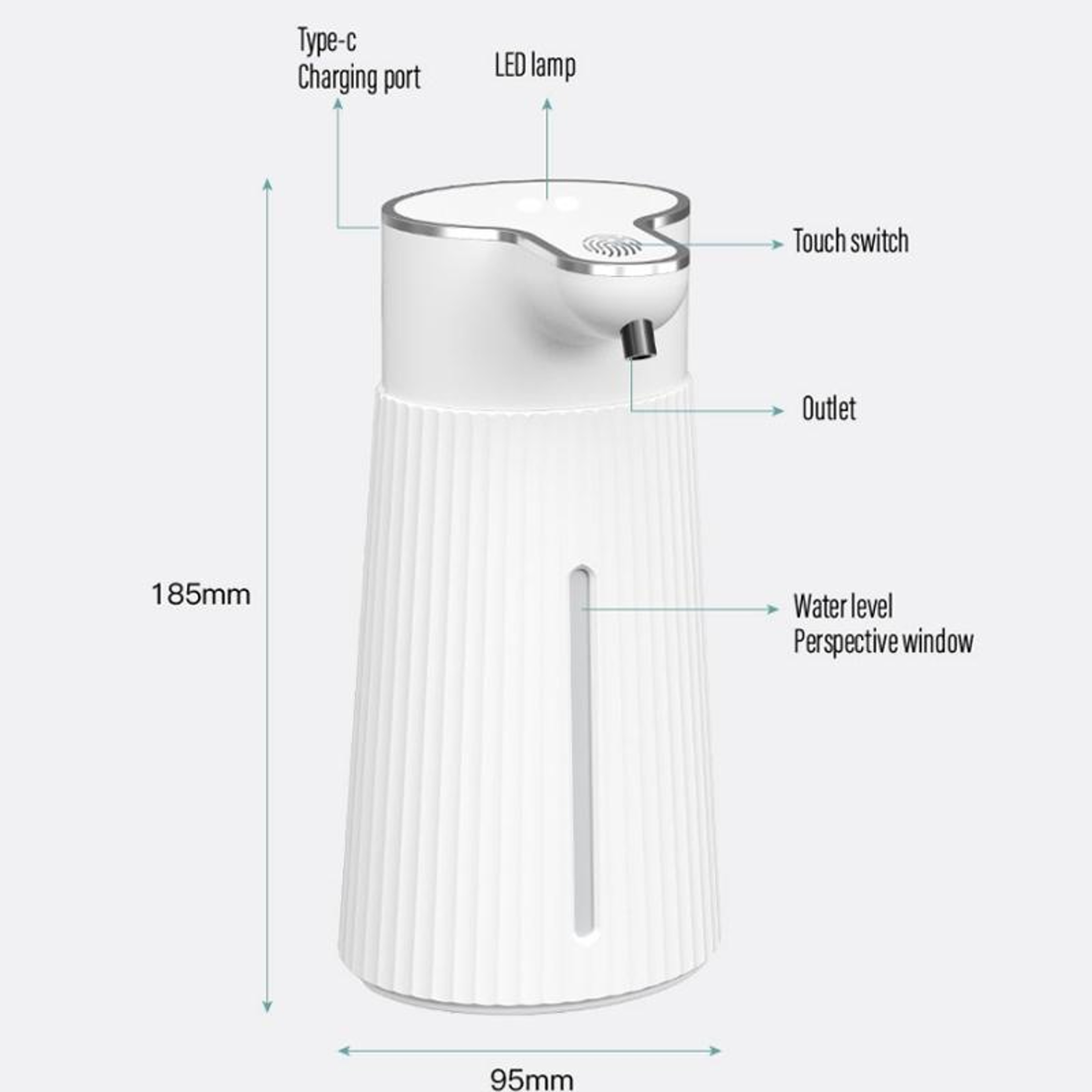 Touchless Automatic Foam Soap Dispenser Wall Mounted Rechargeable 3