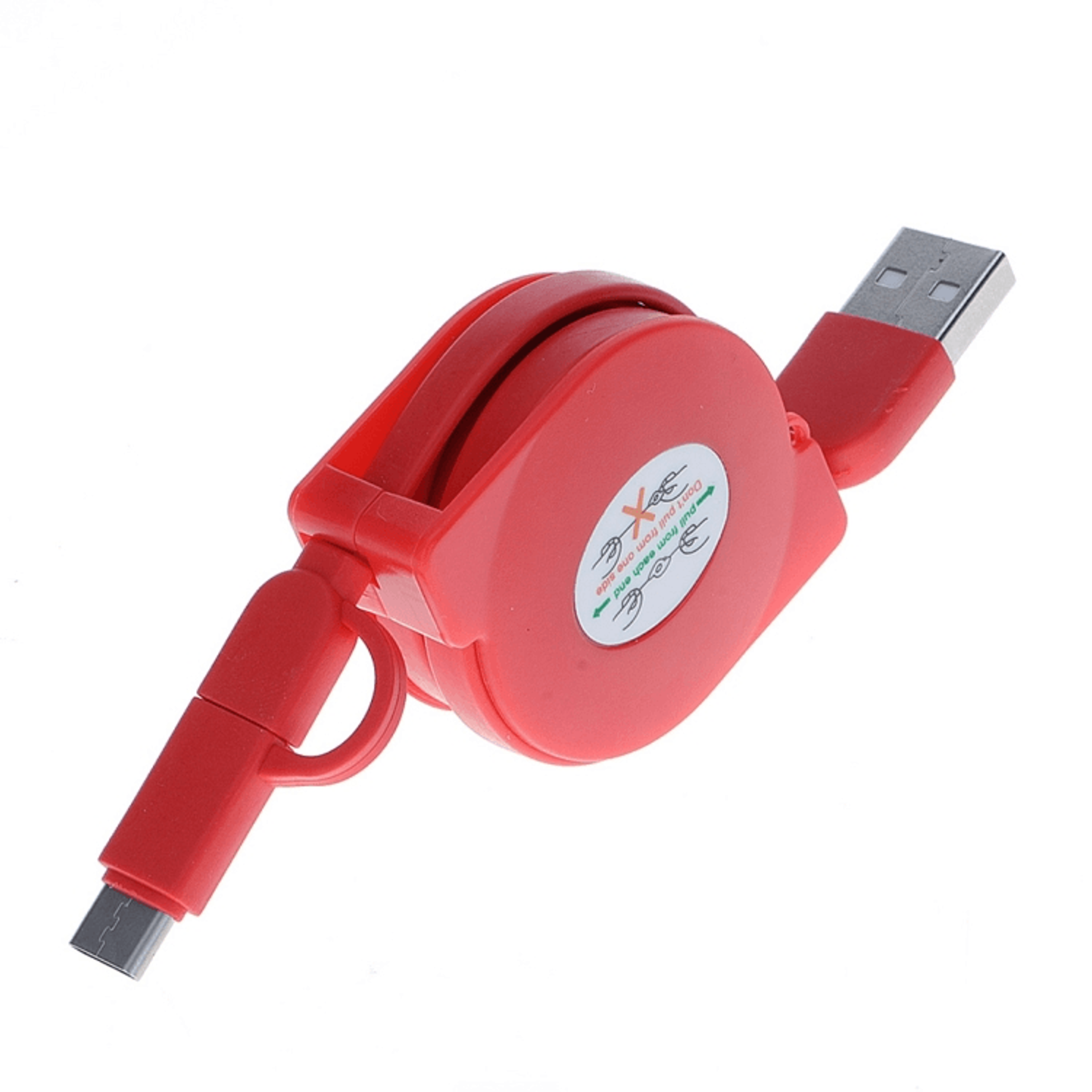 Retractable 2 In 1 USB Cable 1m Fast Charging Micro USB To Type C Cable 8