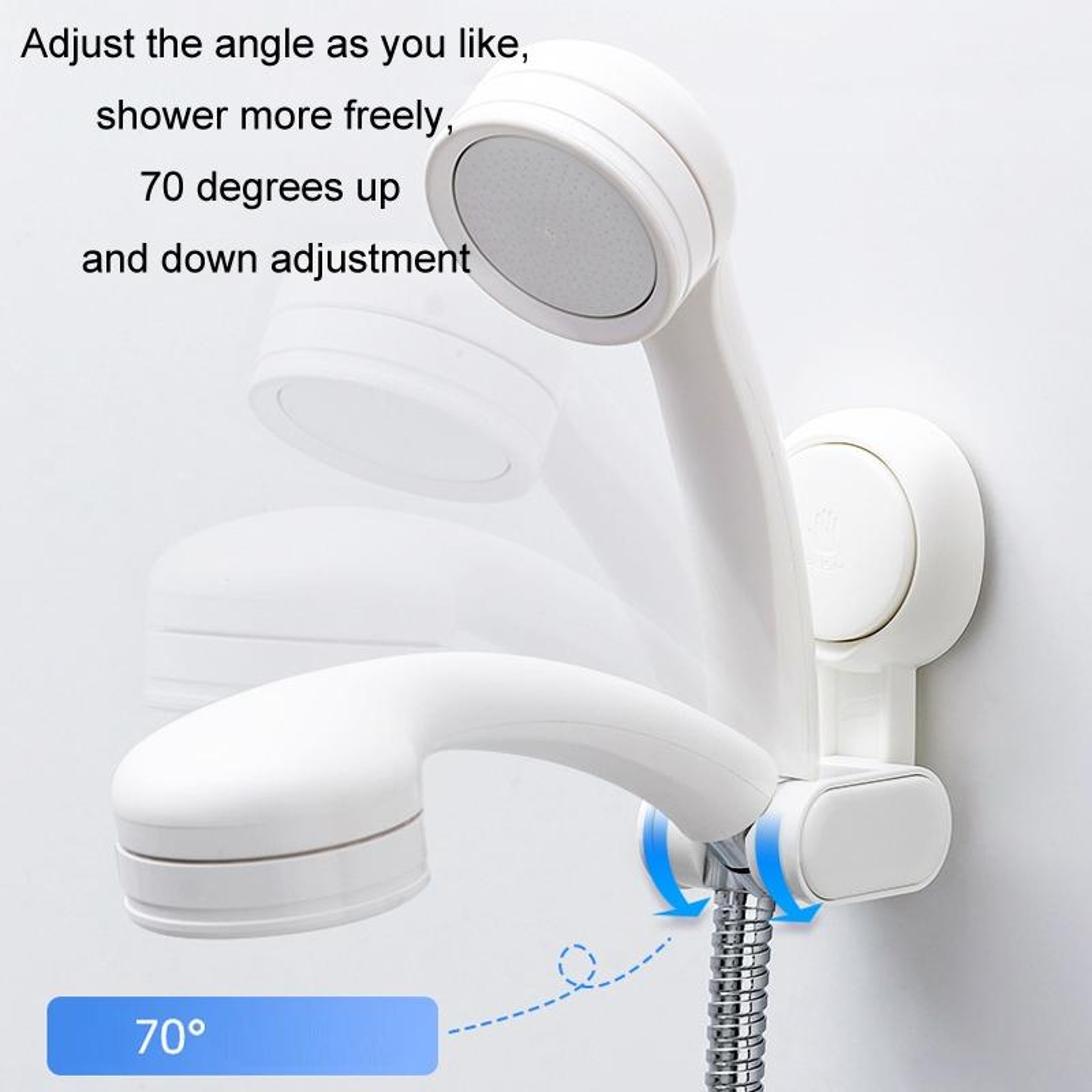 Universal Adjustable Shower Head Holder Drill Suction Cup Shower Bracket – view 4