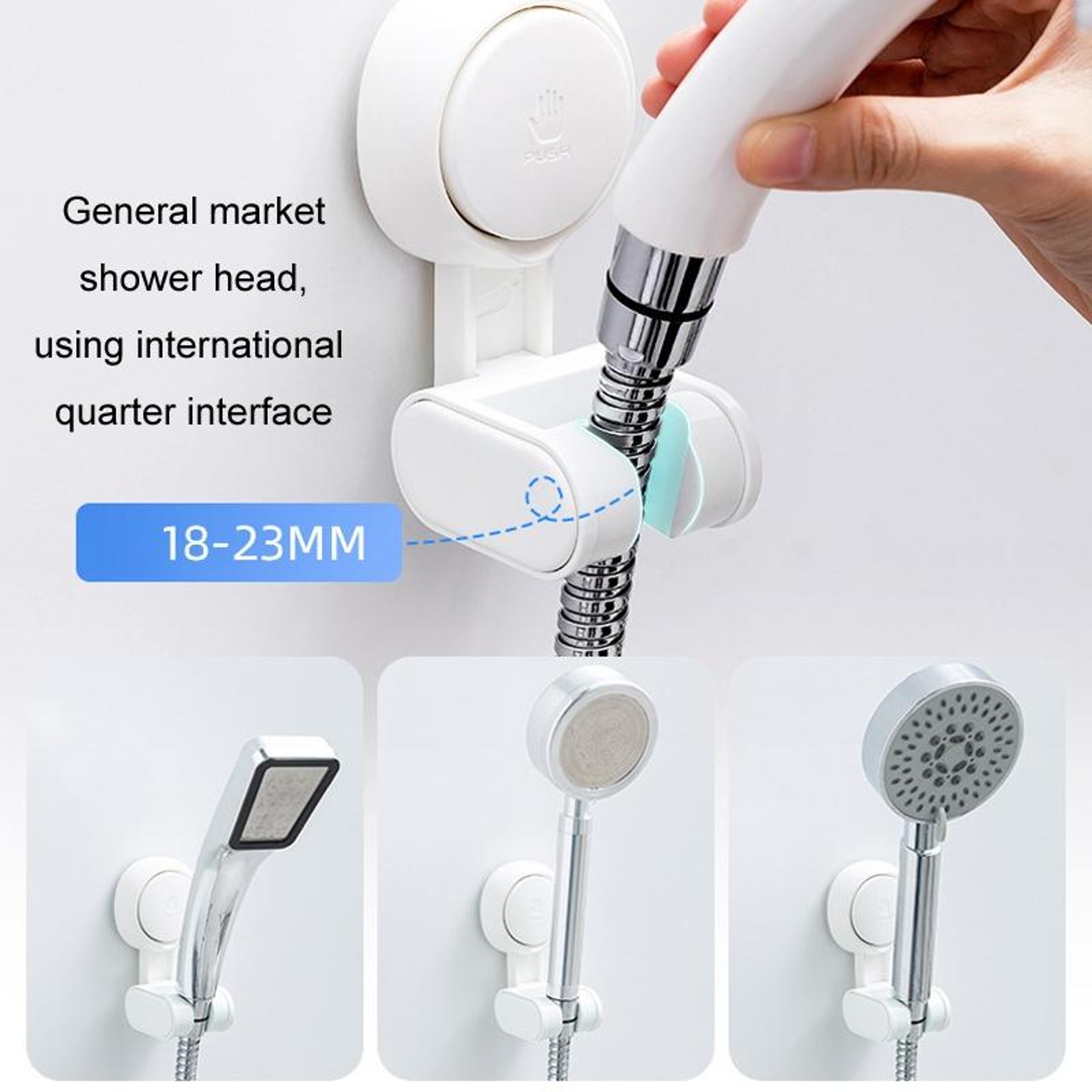 Universal Adjustable Shower Head Holder Drill Suction Cup Shower Bracket – view 6