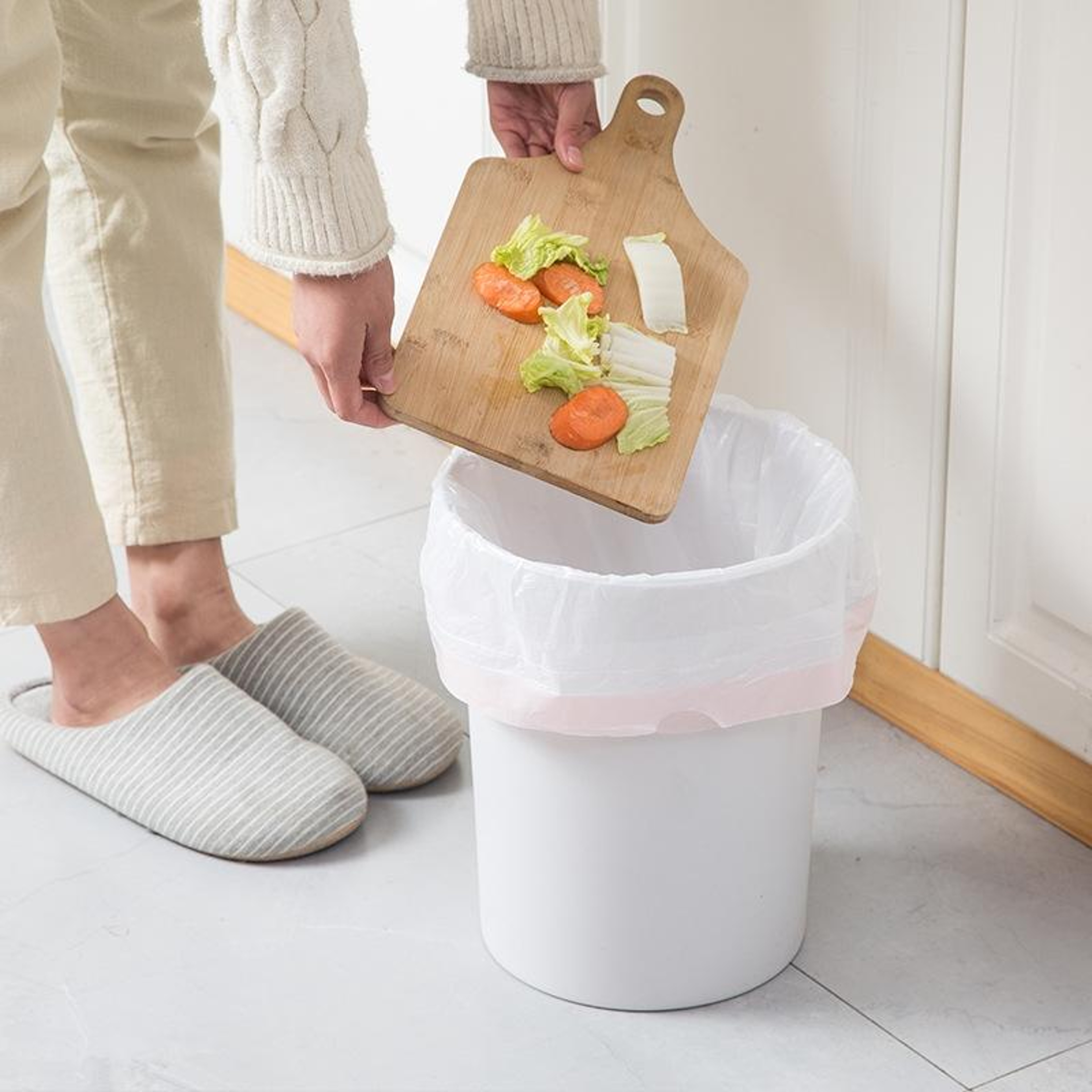 Drawstring Garbage Bags Thick Kitchen Leak Proof Automatic Closing Trash Bags – view 3