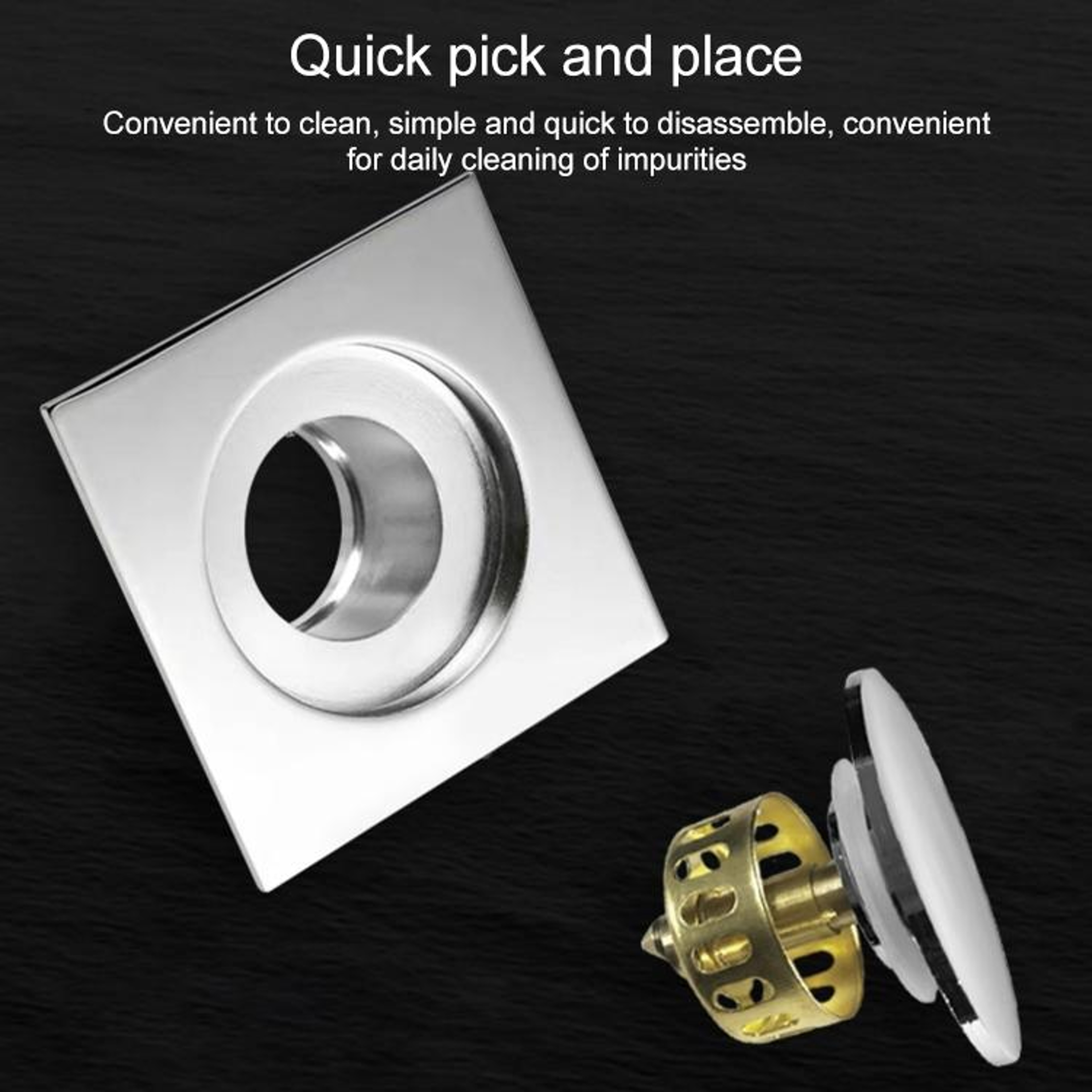 Gravity Seal Foot Operated Floor Drain Cover For Bathroom Anti Odor Anti Clog 2