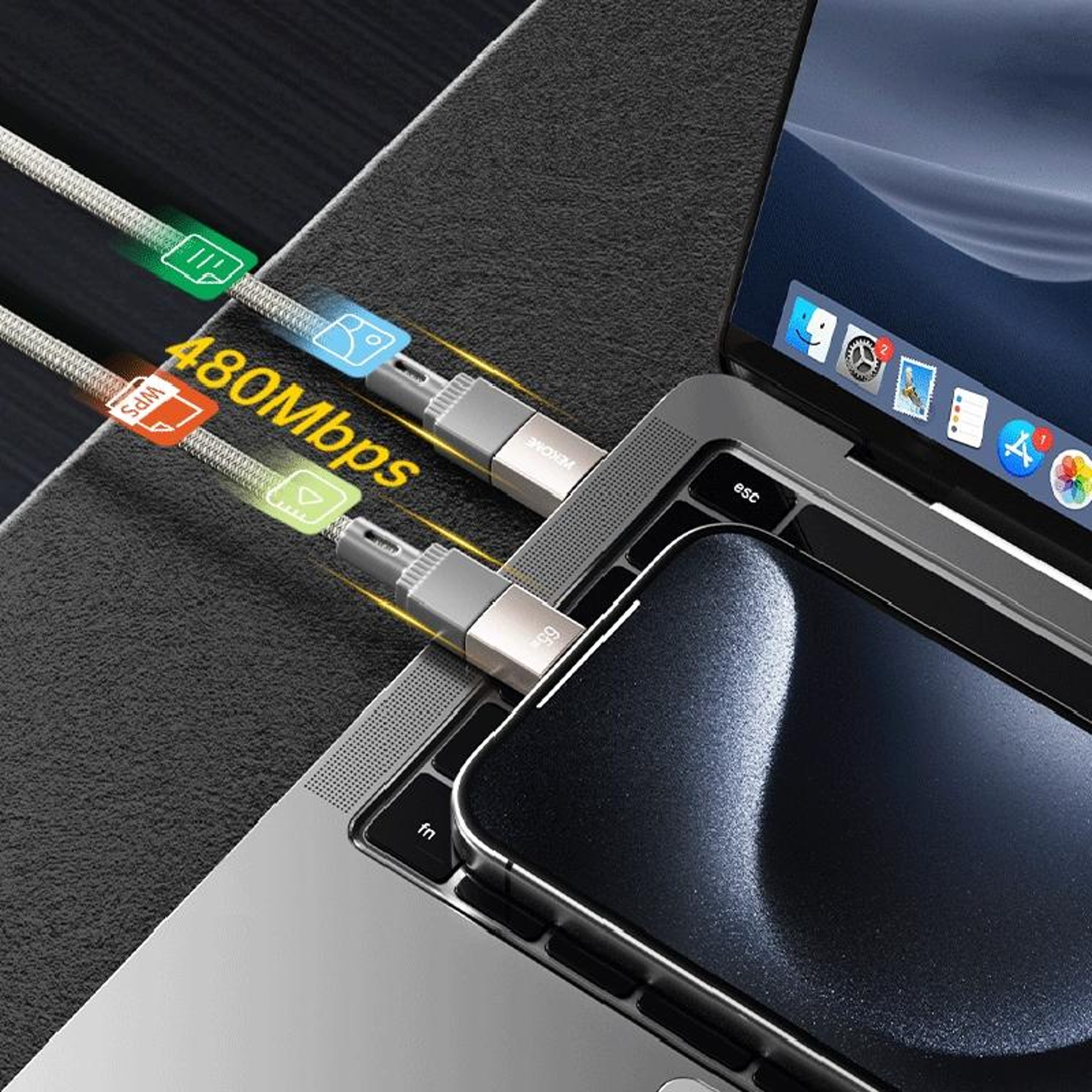 66W Fast Charging Magnetic USB C Cable 1M Braided Tangle Free Data  Power Cord 6
