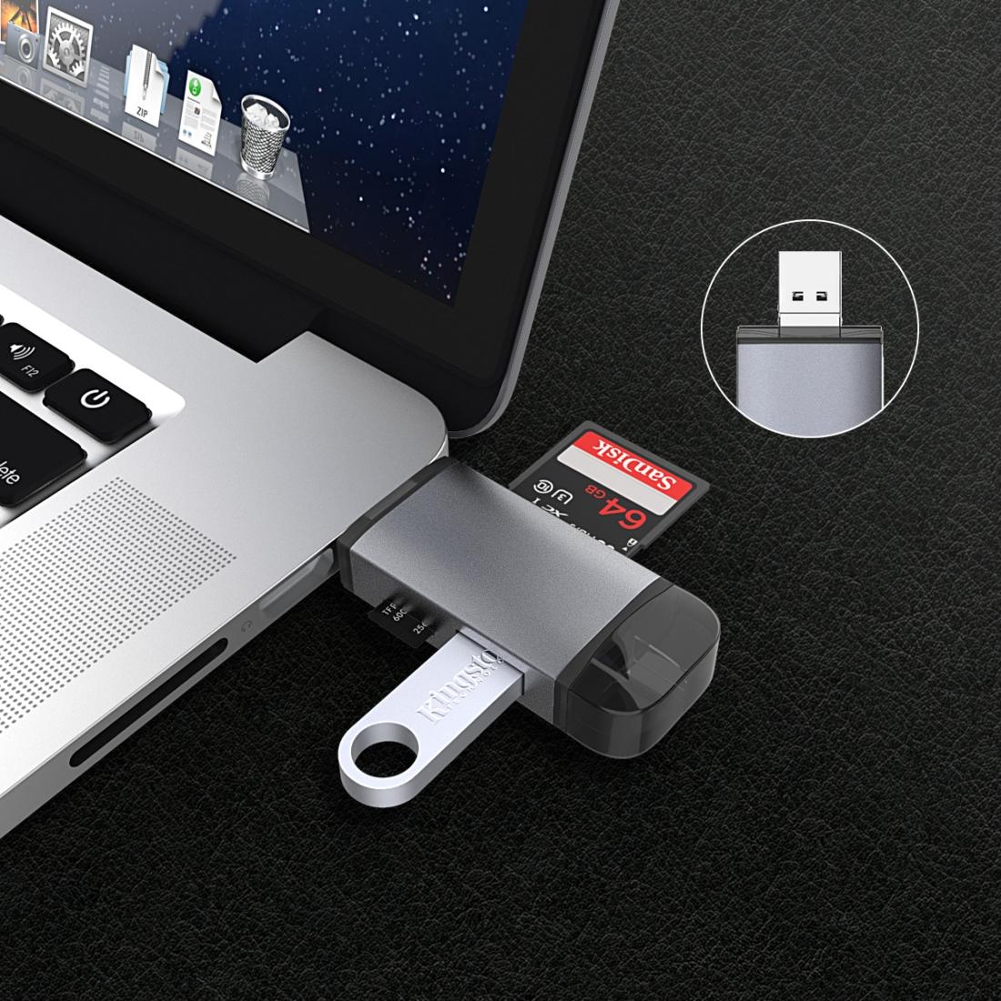 3 In 1 USB C OTG Card Reader For SD TF Micro USB Multi Device Adapter 5