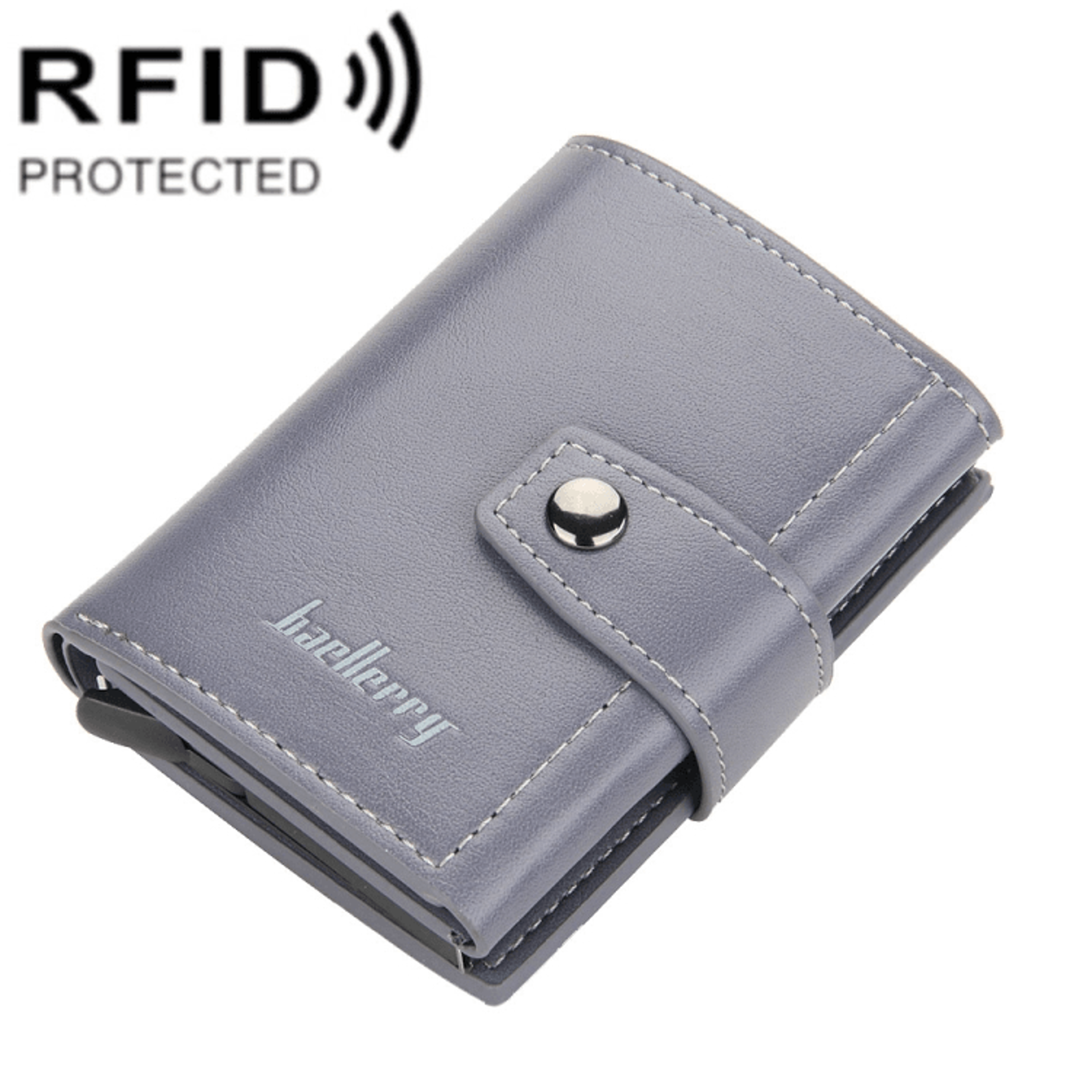 RFID Blocking PopUp Card Wallet Slim Aluminum Card Holder With Secure Snap Closure 10