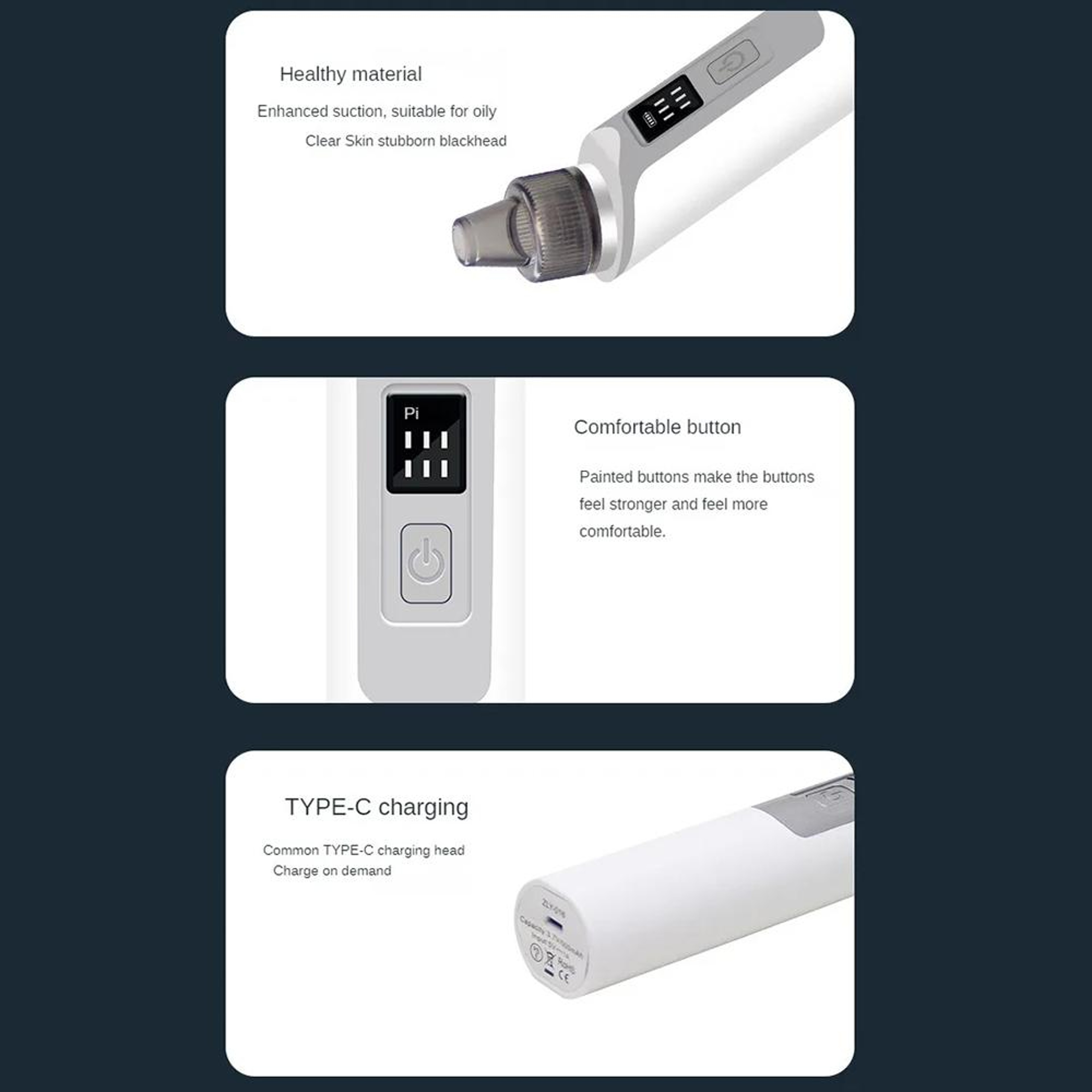 peed Electric Blackhead Remover Vacuum with LCD Display Facial Pore Cleaning Device – view 9