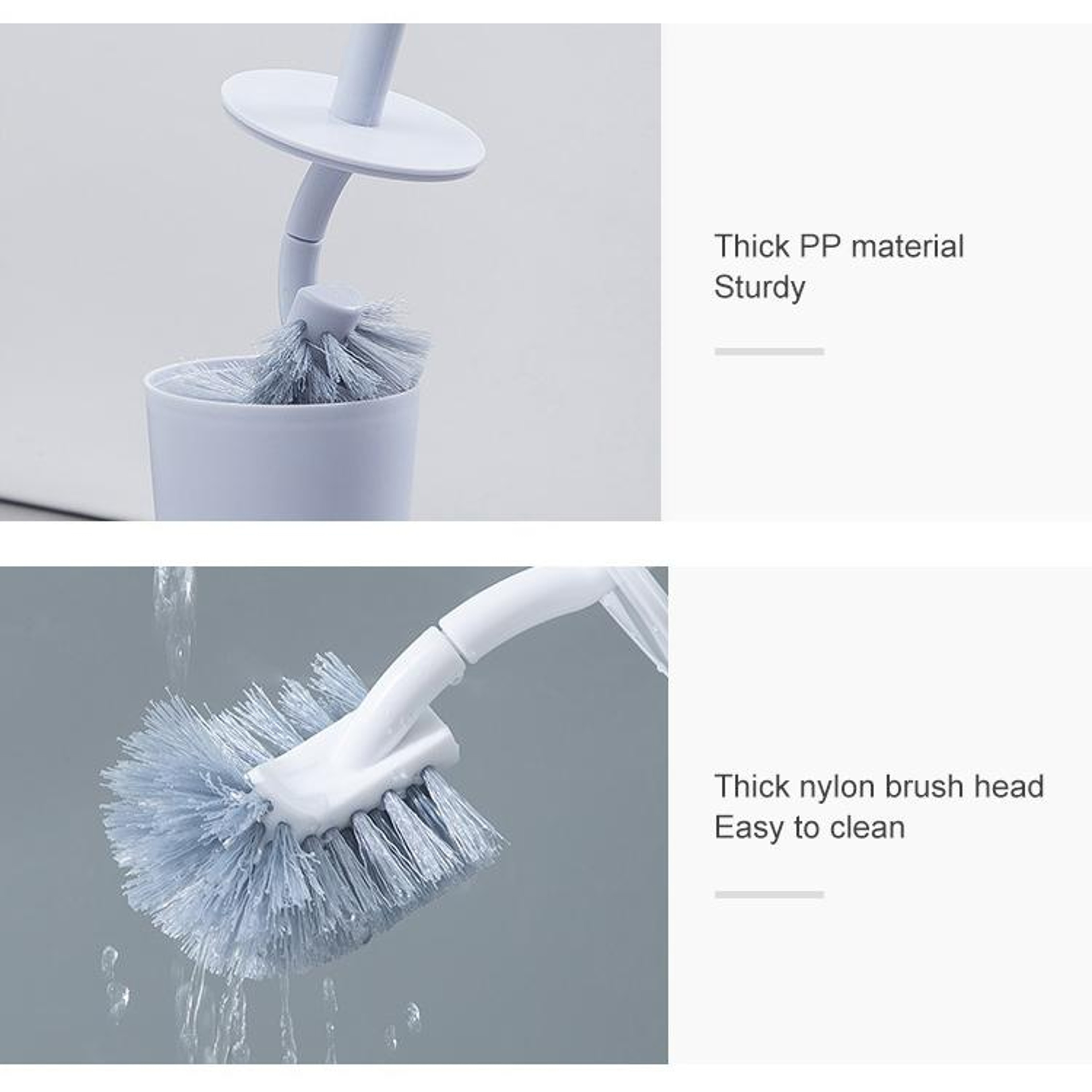 Long Handle Soft Toilet Cleaning Brush Set For Bathroom 3