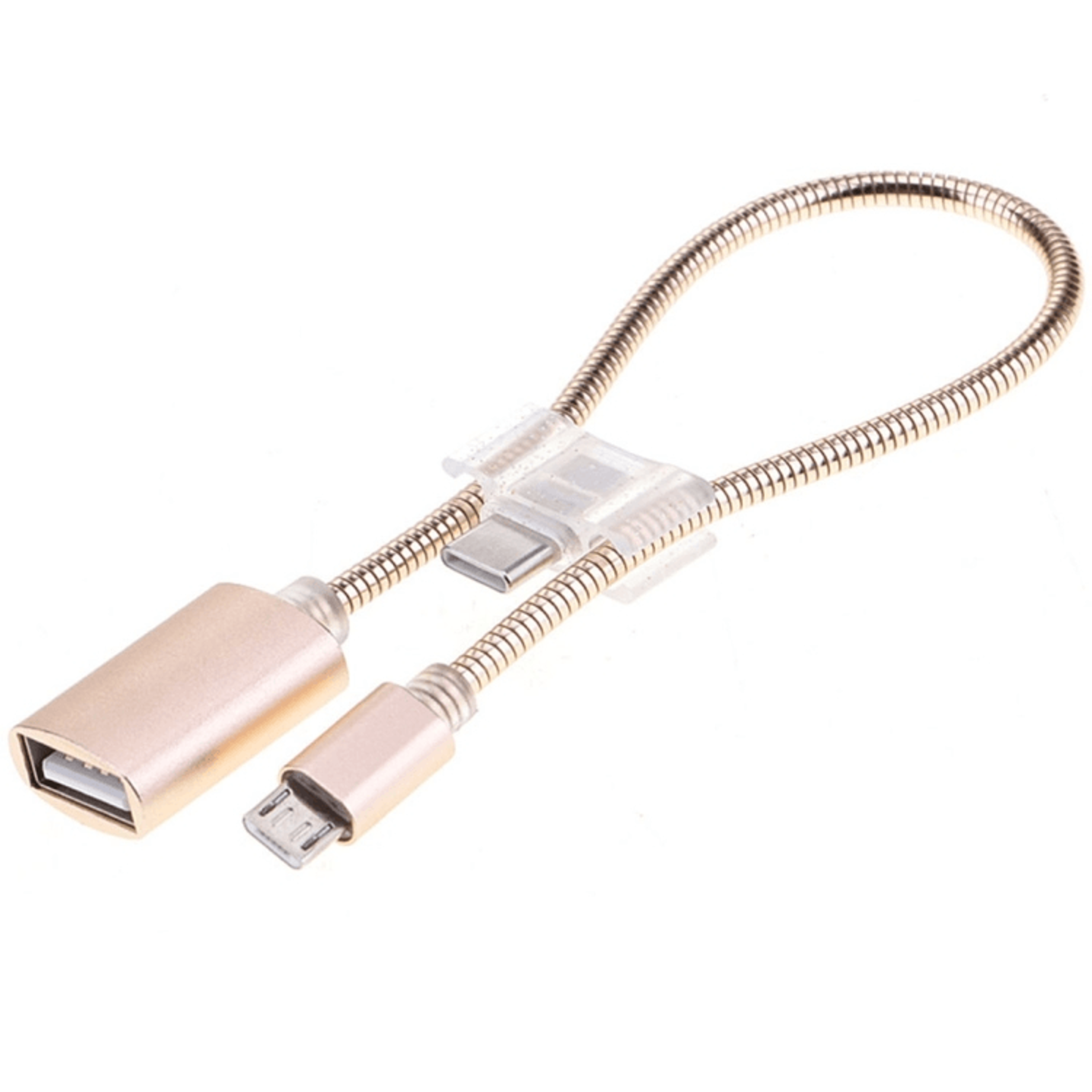 Flexible 2 In 1 Micro USB To USB C OTG Adapter Cable Fast Charging  Data Sync 8