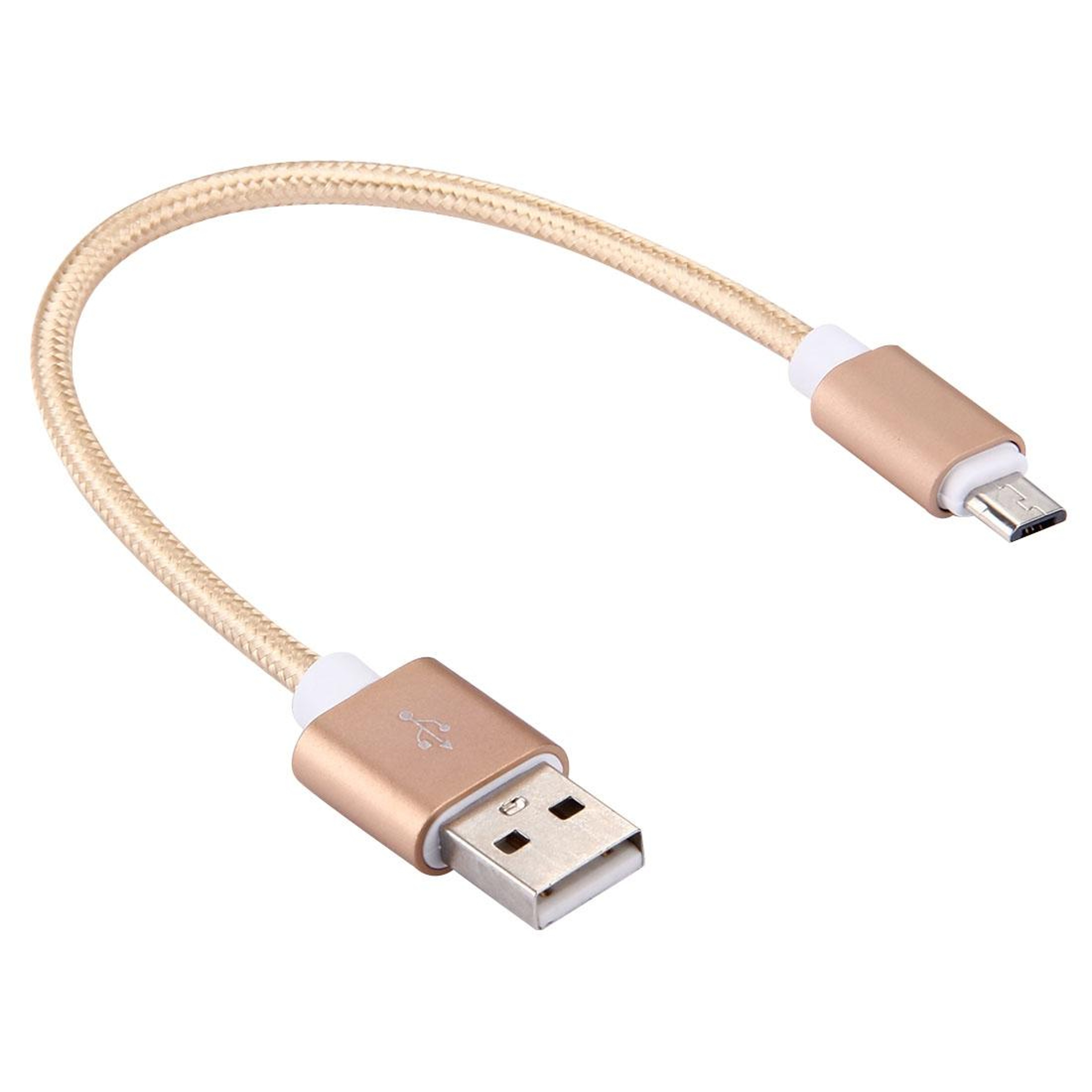 Micro USB Cable Short Braided Charger Cord With Metal Head For Fast Sync And Travel 1