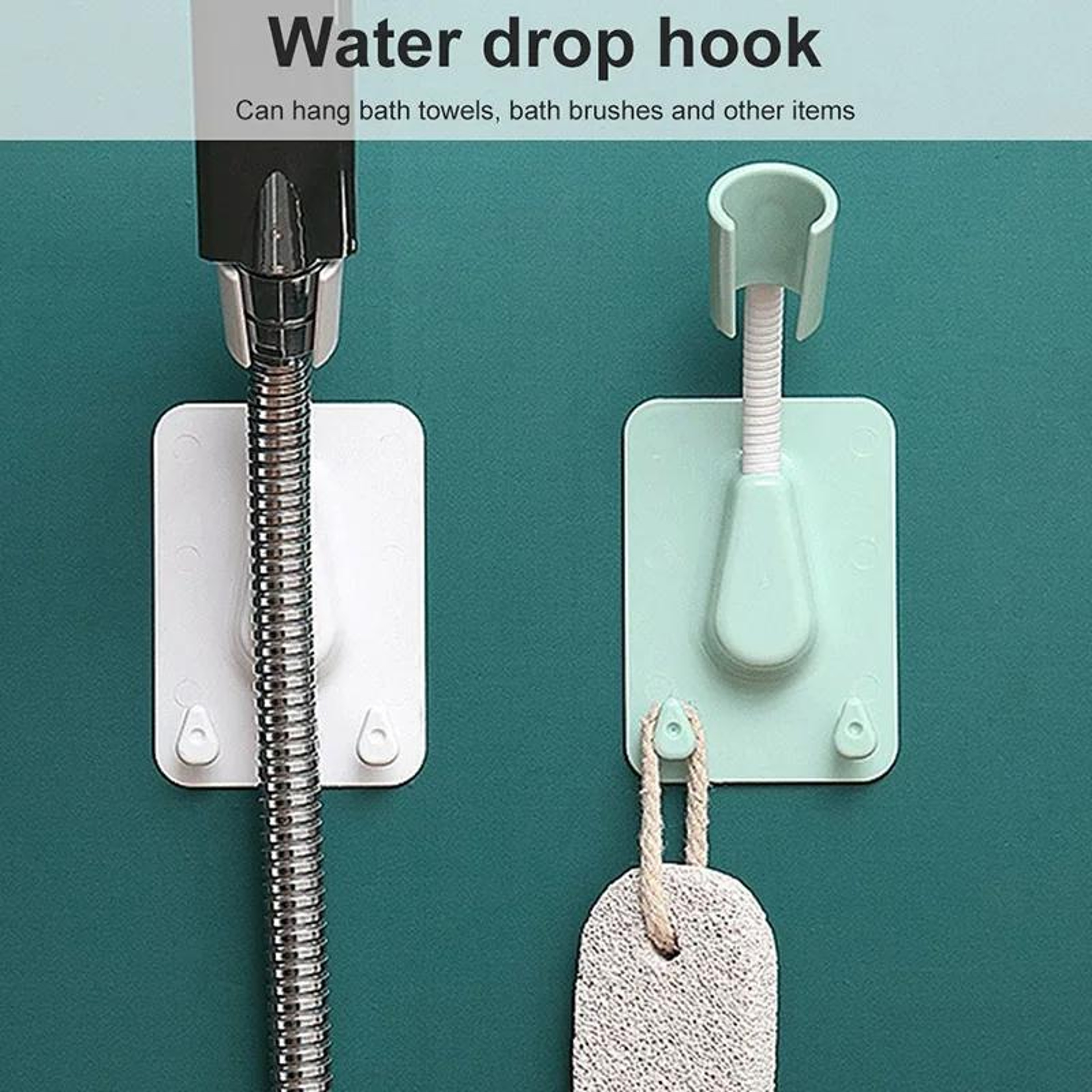 No Drill Adjustable Shower Shelf With Rotating Bathroom Organizer Hook 3