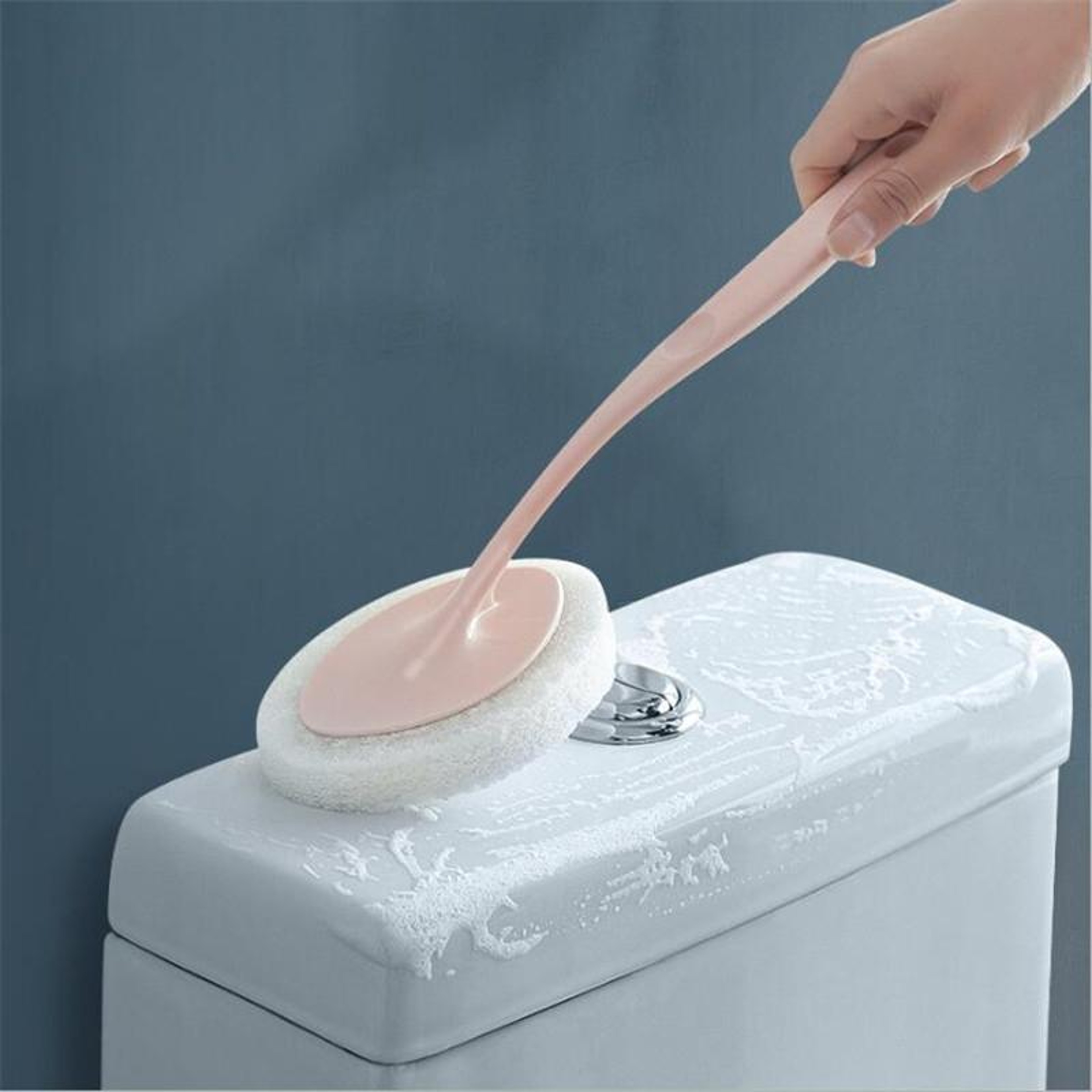Long Handle Bathroom Sponge Brush For Tile Tub  Floor Cleaning 4